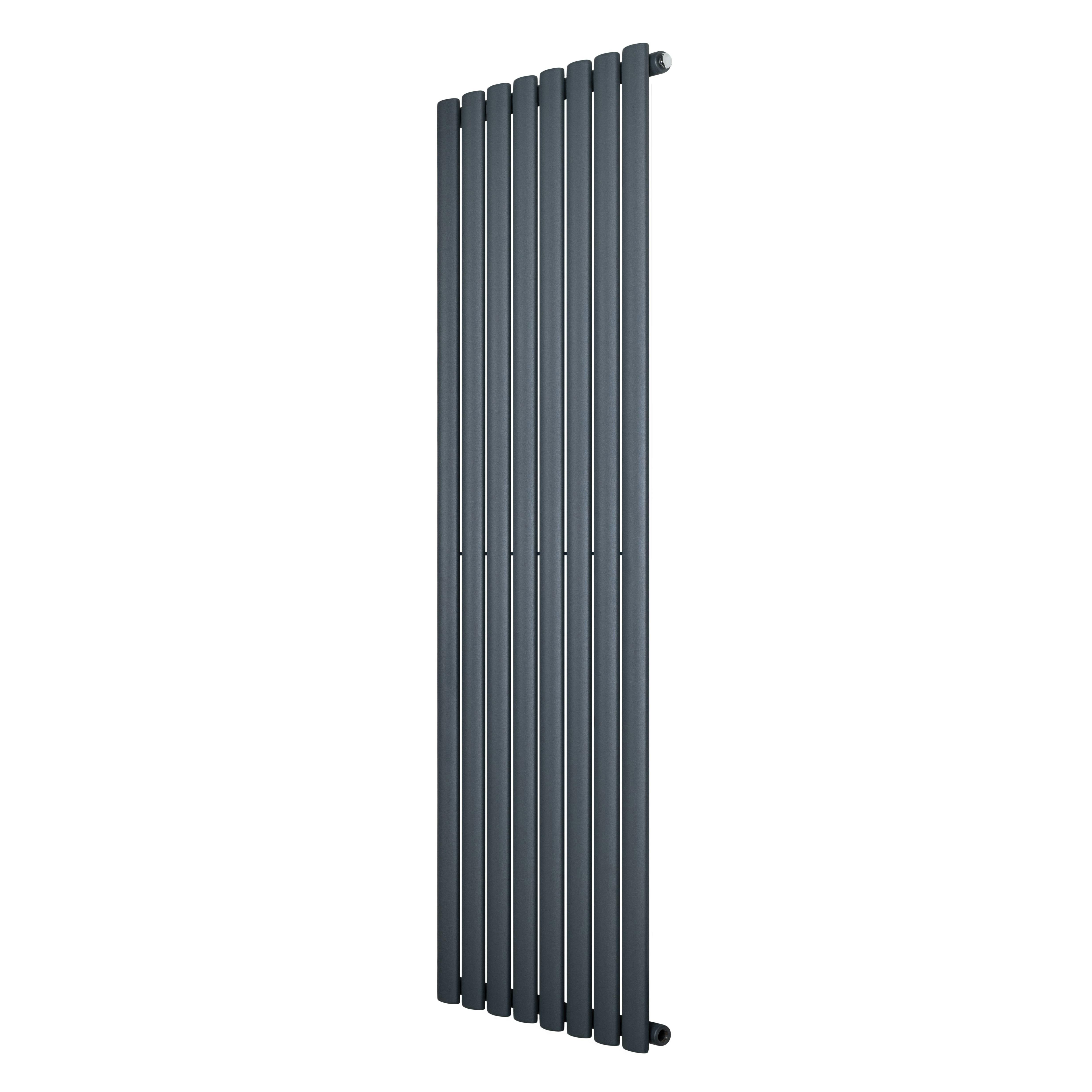 Monstershop Anthracite/Grey Oval Single Column Radiator - 1600 X 480Mm
