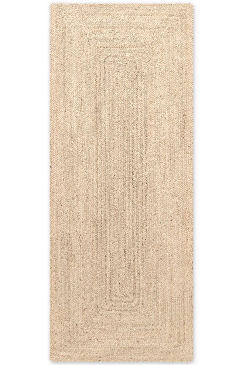 Rackhams White Sharmila Jute Rug Natural - Handwoven - 80X200 Cm