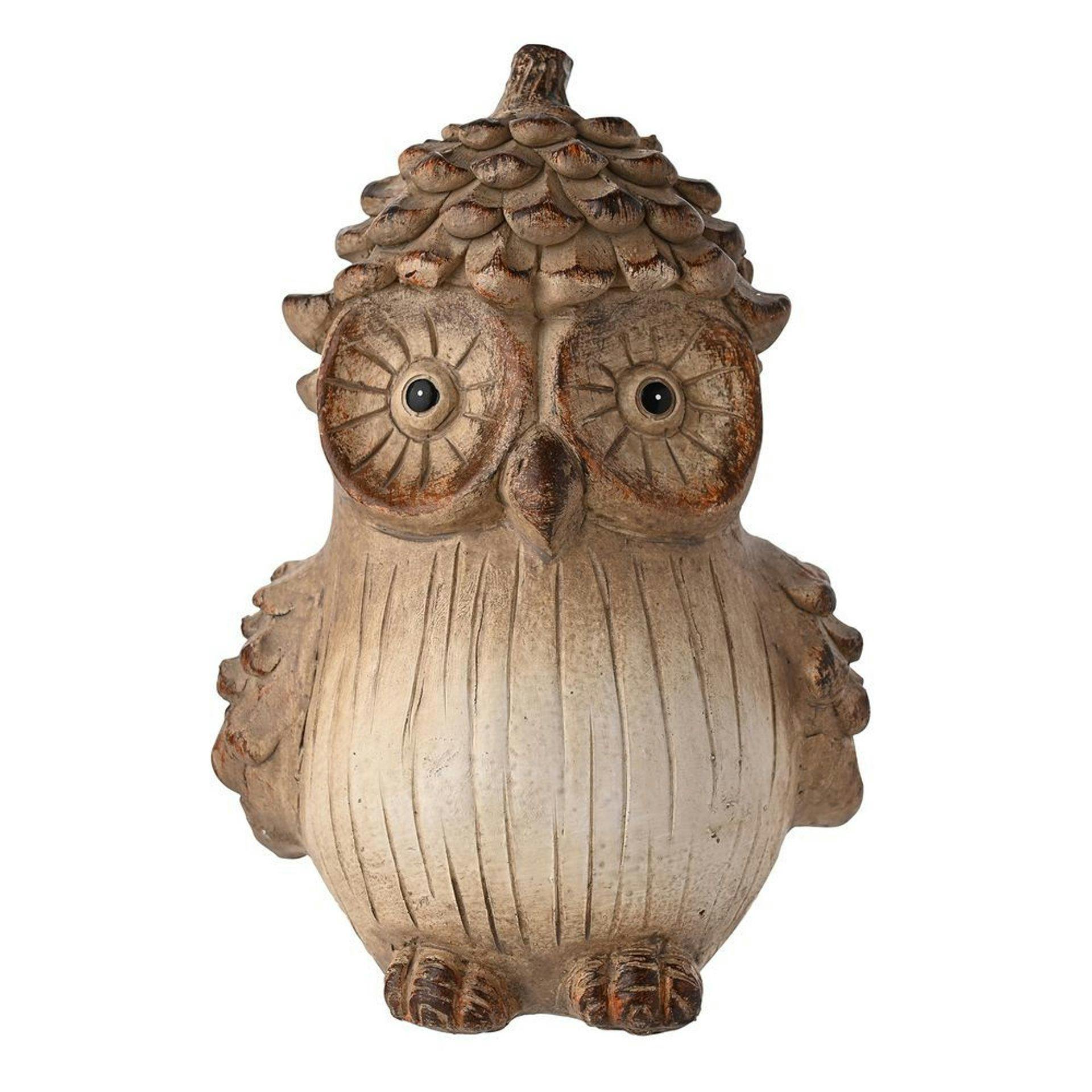 Rackhams Brown Wood Effect Resin Owl - Large