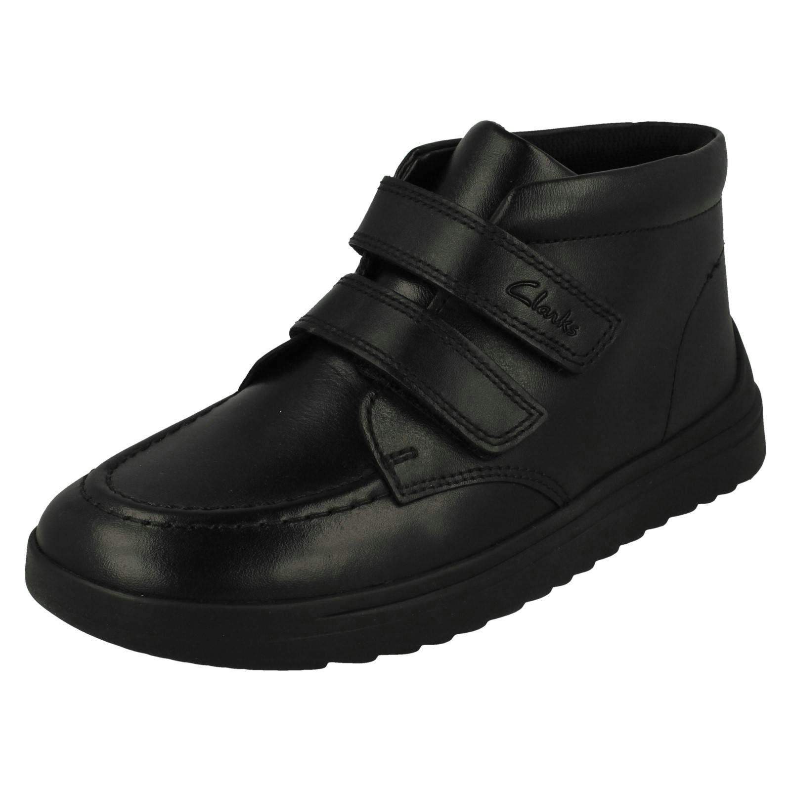 Clarks Black Childrens Ankle School Boots Goal Strap K - Uk 10.5 Child - G