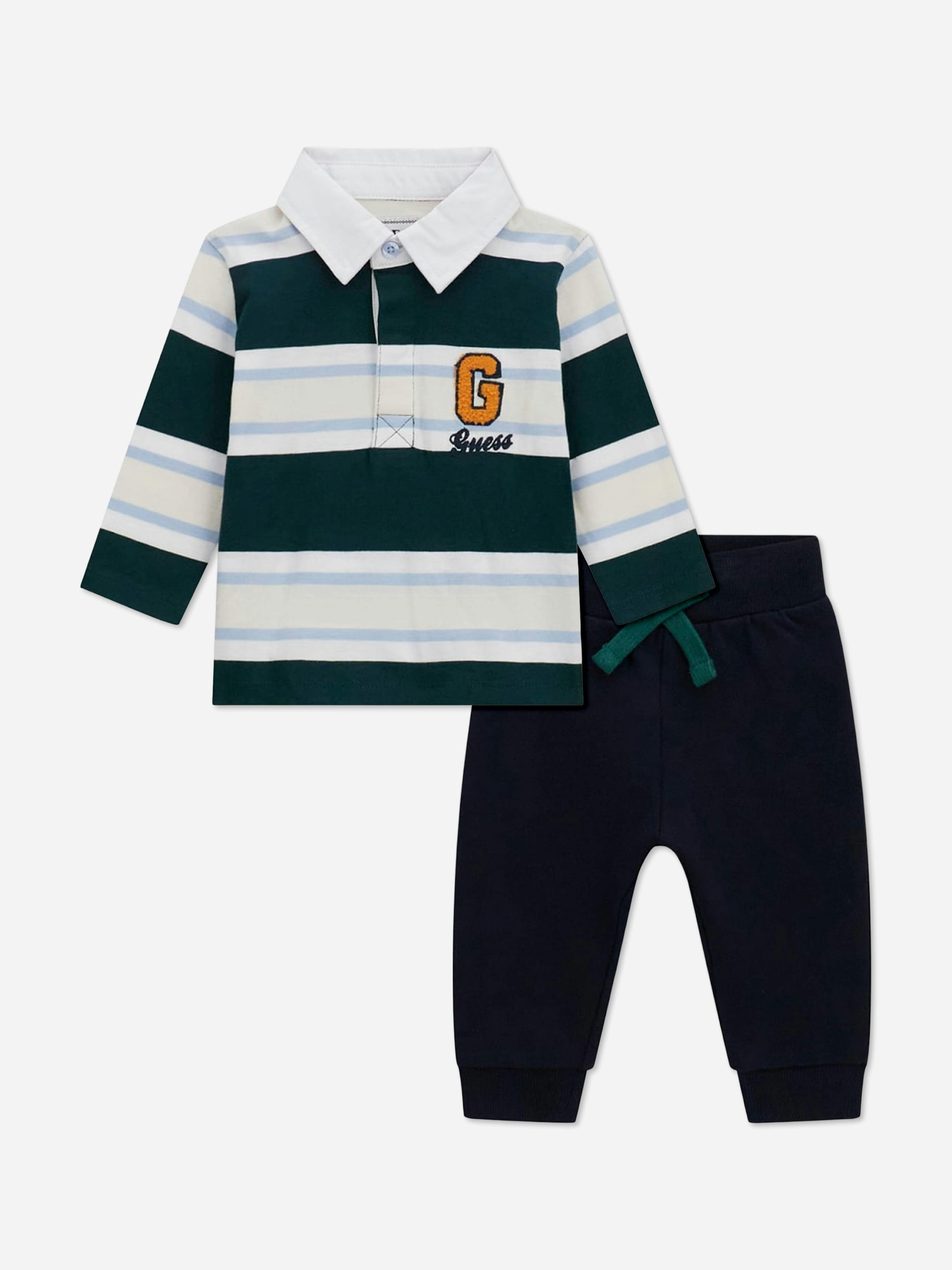 Guess Men's Baby Boys Rugby Top And Joggers Set In Navy - Navy - 18 Months