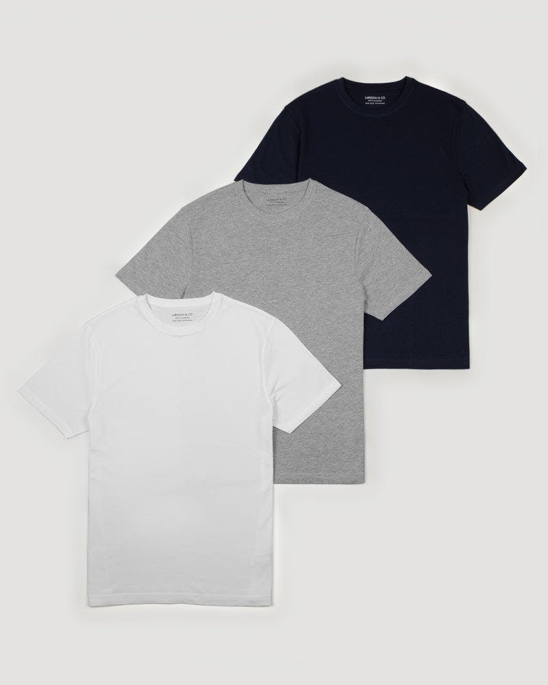 Larsson & Co Men's Multicolor 3 Pack Short Sleeve T-Shirts | Size: Large - Image 2