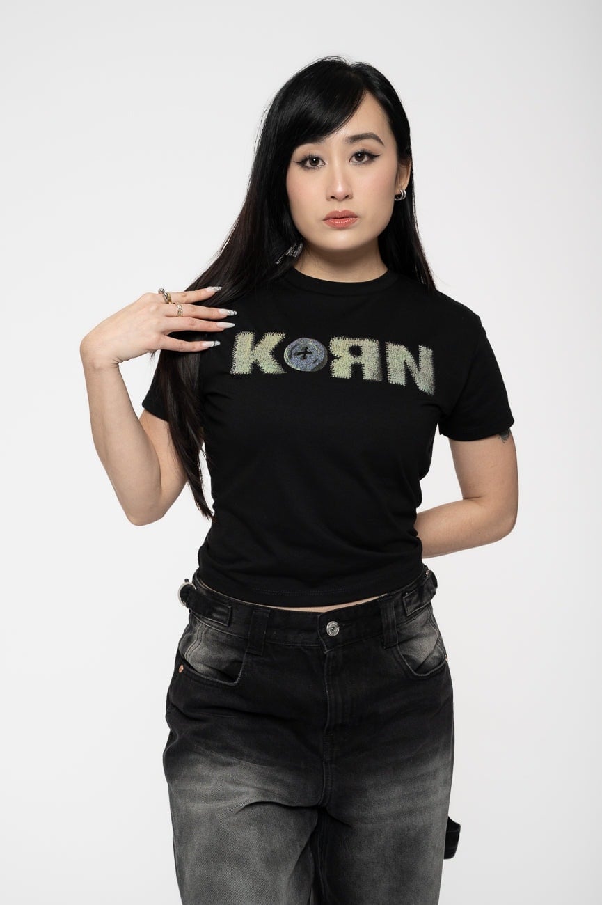Paradiso Clothing Women's Black Paradiso Korn Doll Issues Band Logo Crop Top - Xxl