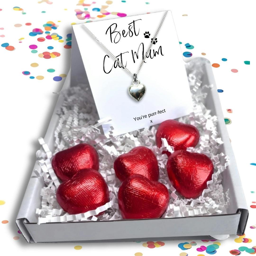 Aye Do Gifts Women's Silver Best Cat Mum Mini Gift Hamper Heart Necklace - Image 2