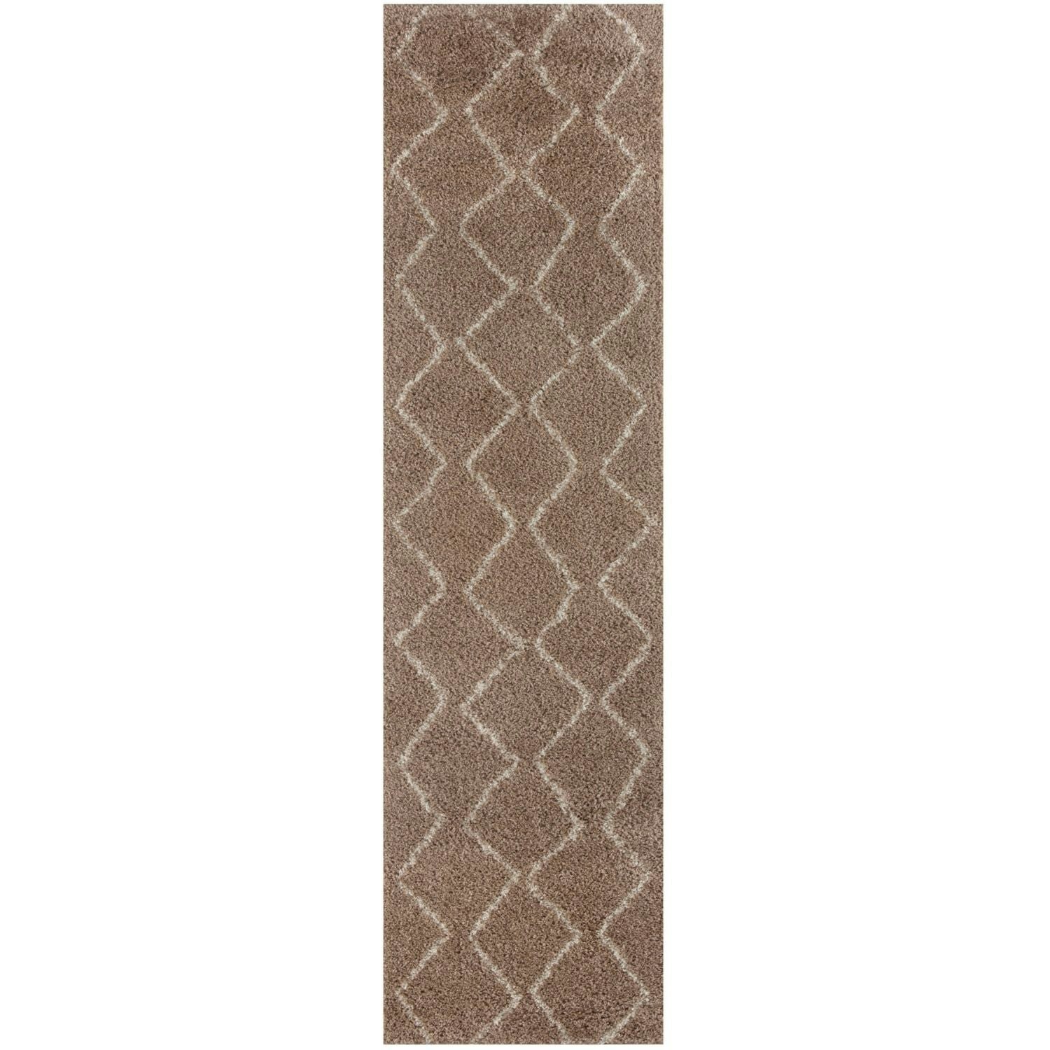Rackhams Beige Moroccan Shaggy Rug | 820 - 80X300 Cm