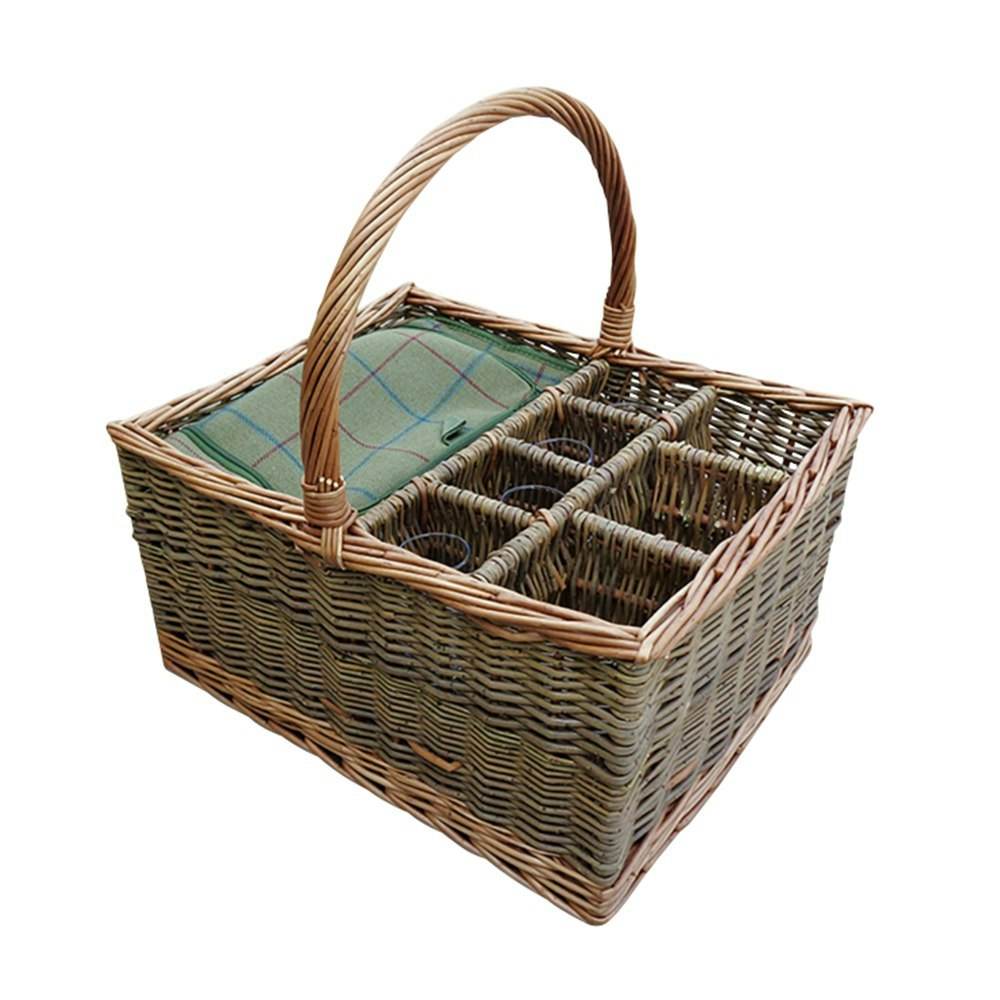Red Hamper Wicker Event Basket Extra Special With 4 Glasses
