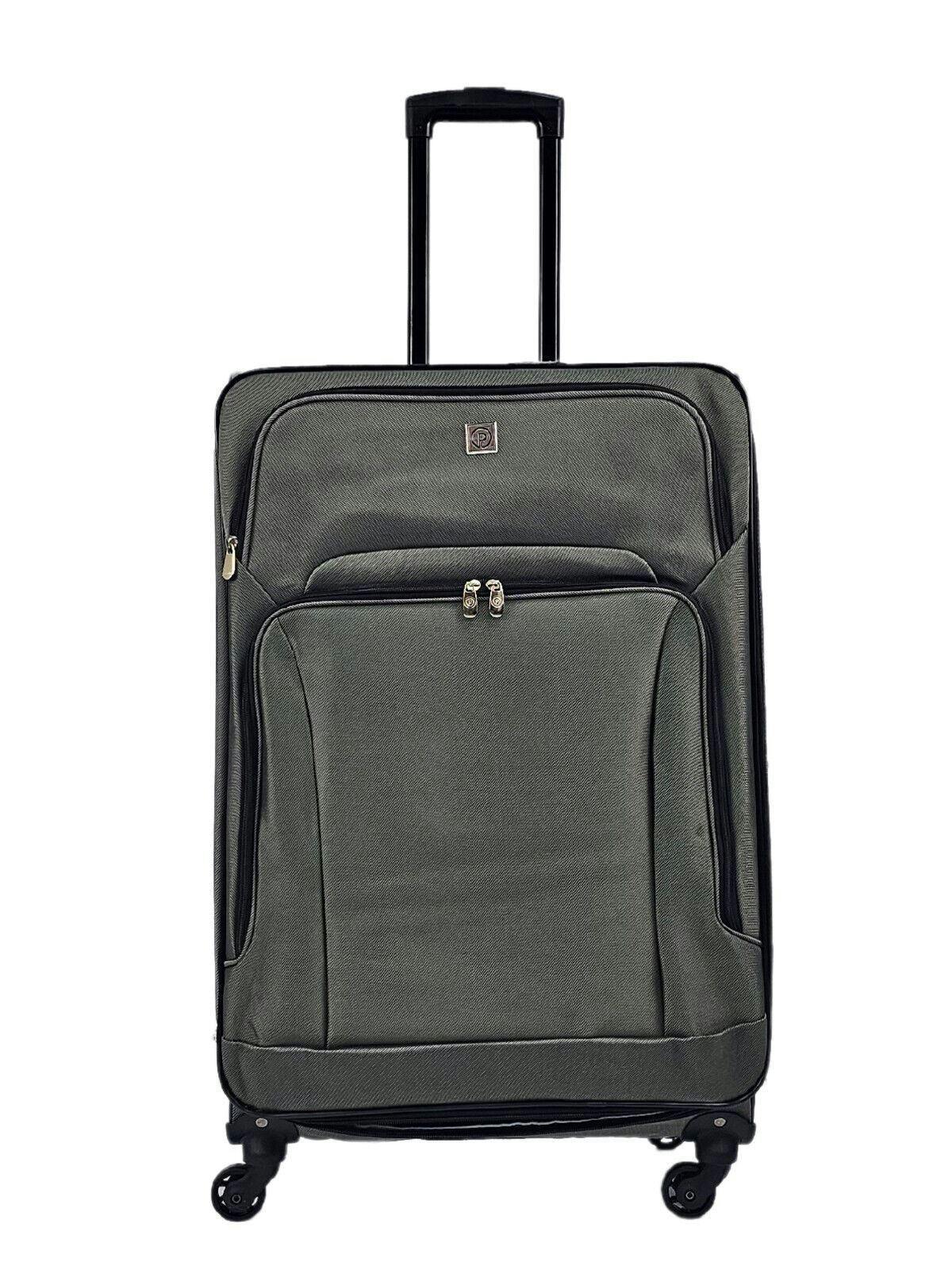Infinity Luggage Grey Lightweight Soft Shell Luggage Suitcase Travel Set - Large