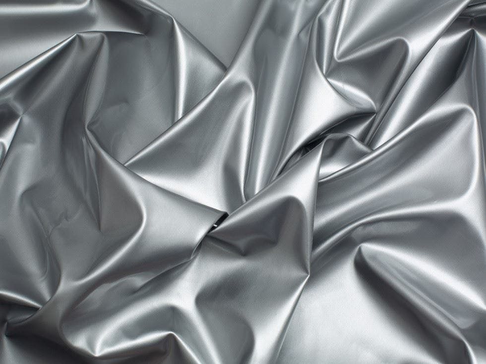 Minerva Silver Core Range Glossy Pvc Vinyl Fabric - Plain Design Dressmaking Fabric, 138 Cm / 55" Wide - Per Metre