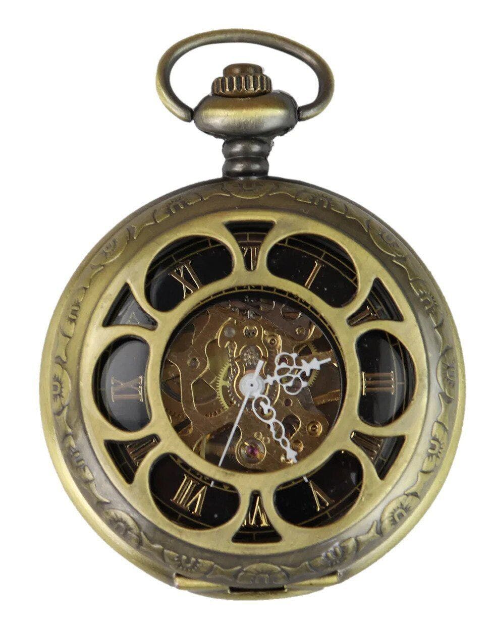 Truclothing Gold Pocket Watch Mechanical Peaky Blinders Hunter Automatic - One Size