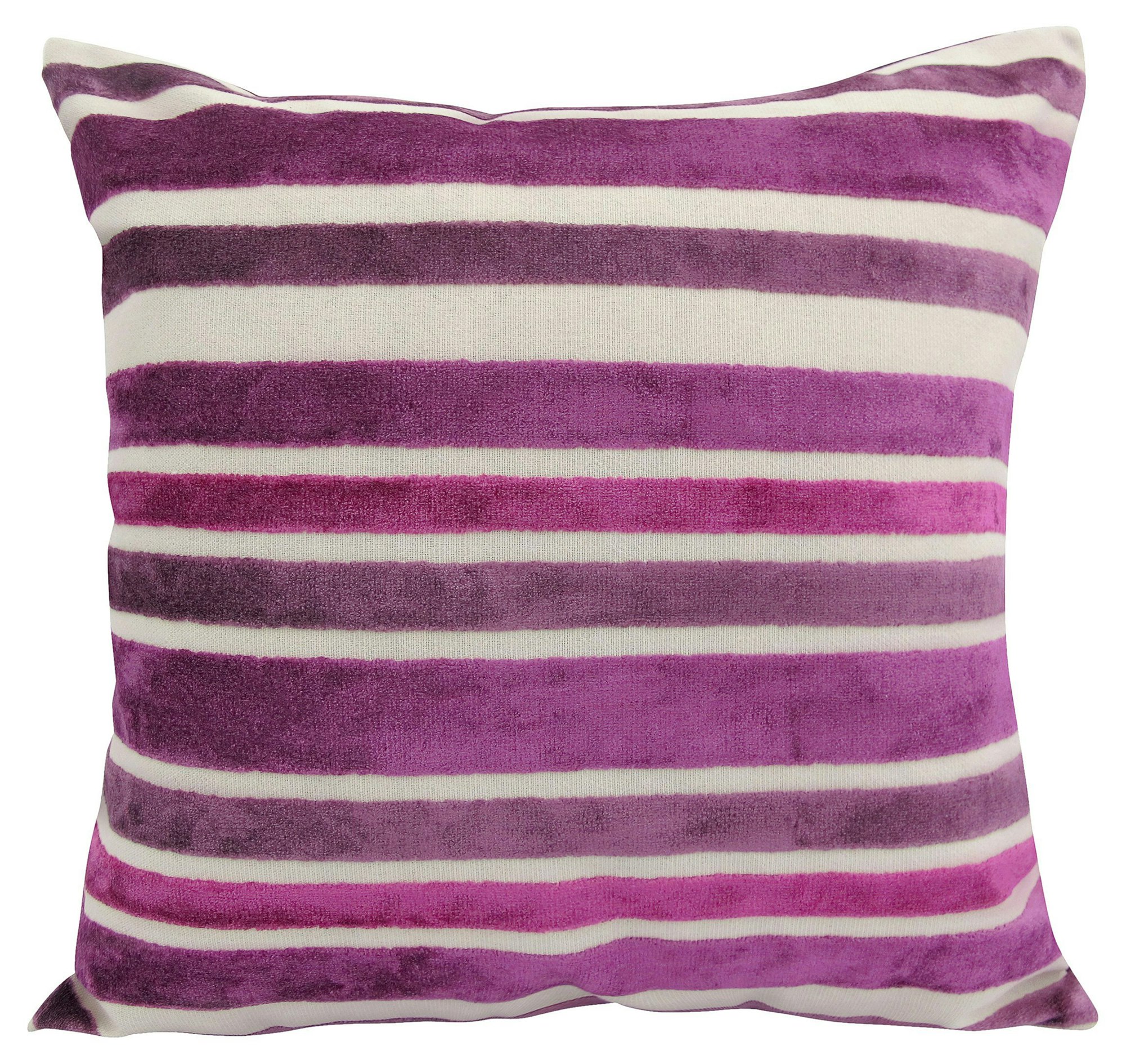 Intimates Purple Stunning Contrast Velvet Stripe Scatter Cushion - 43Cm X 43Cm - Aubergine