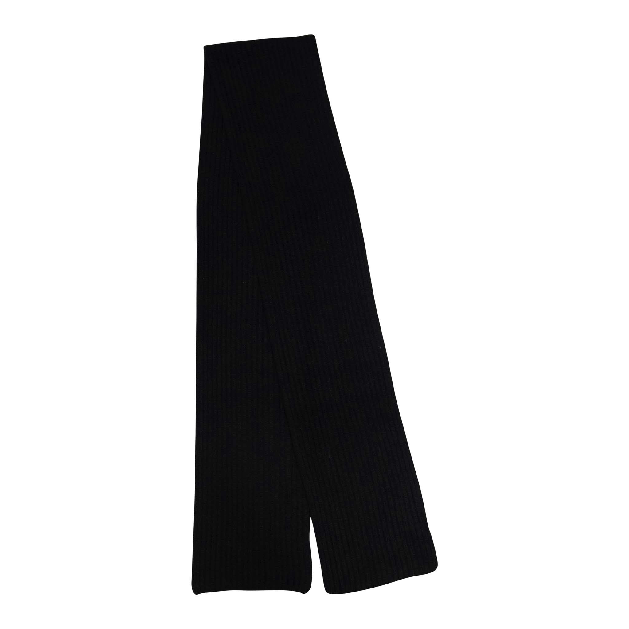 House Of Dalziel Black Cashmere Skinny Rib Scarf