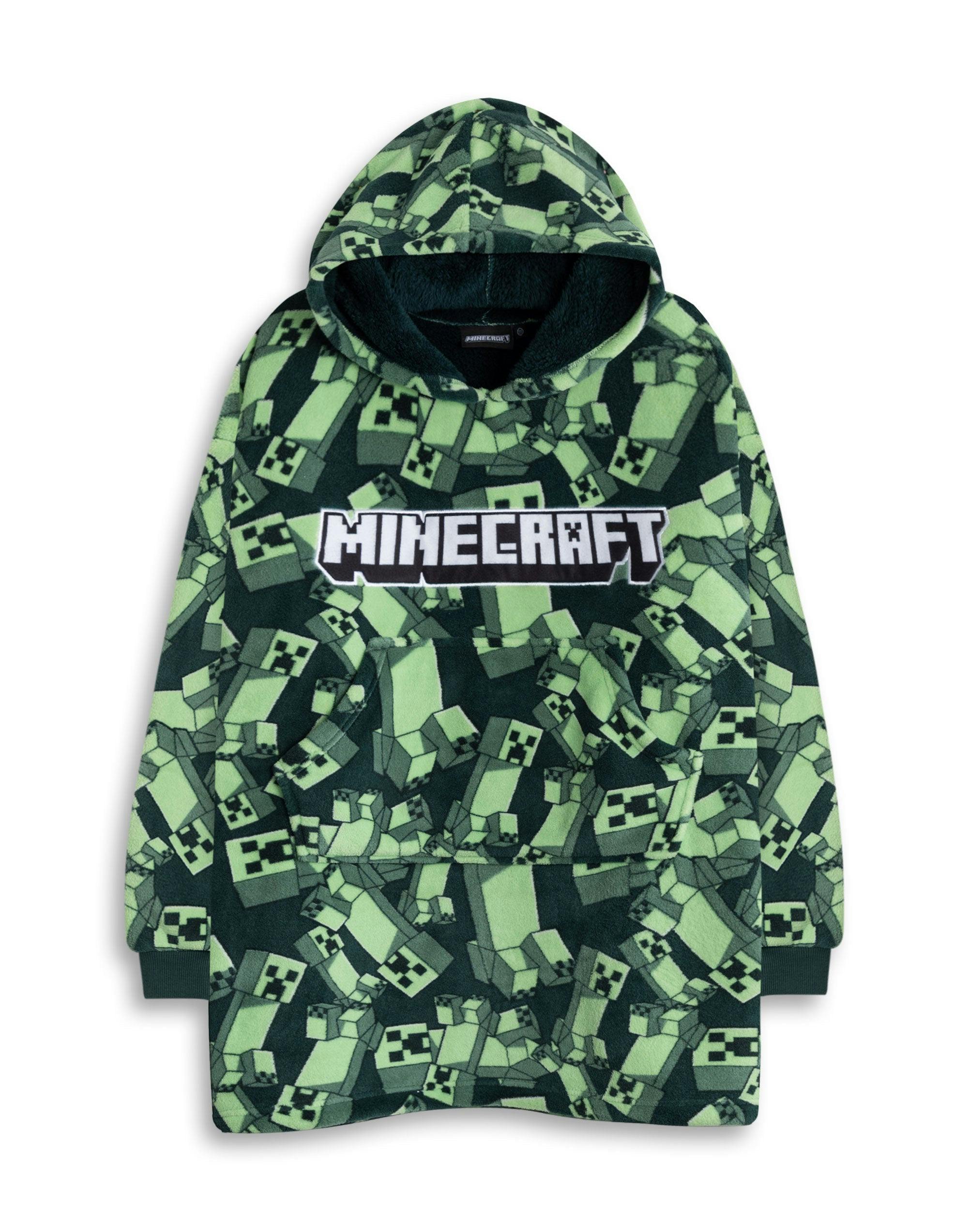 Vanilla Underground Boys Green Minecraft Creeper Blanket Hoodie (One Size)