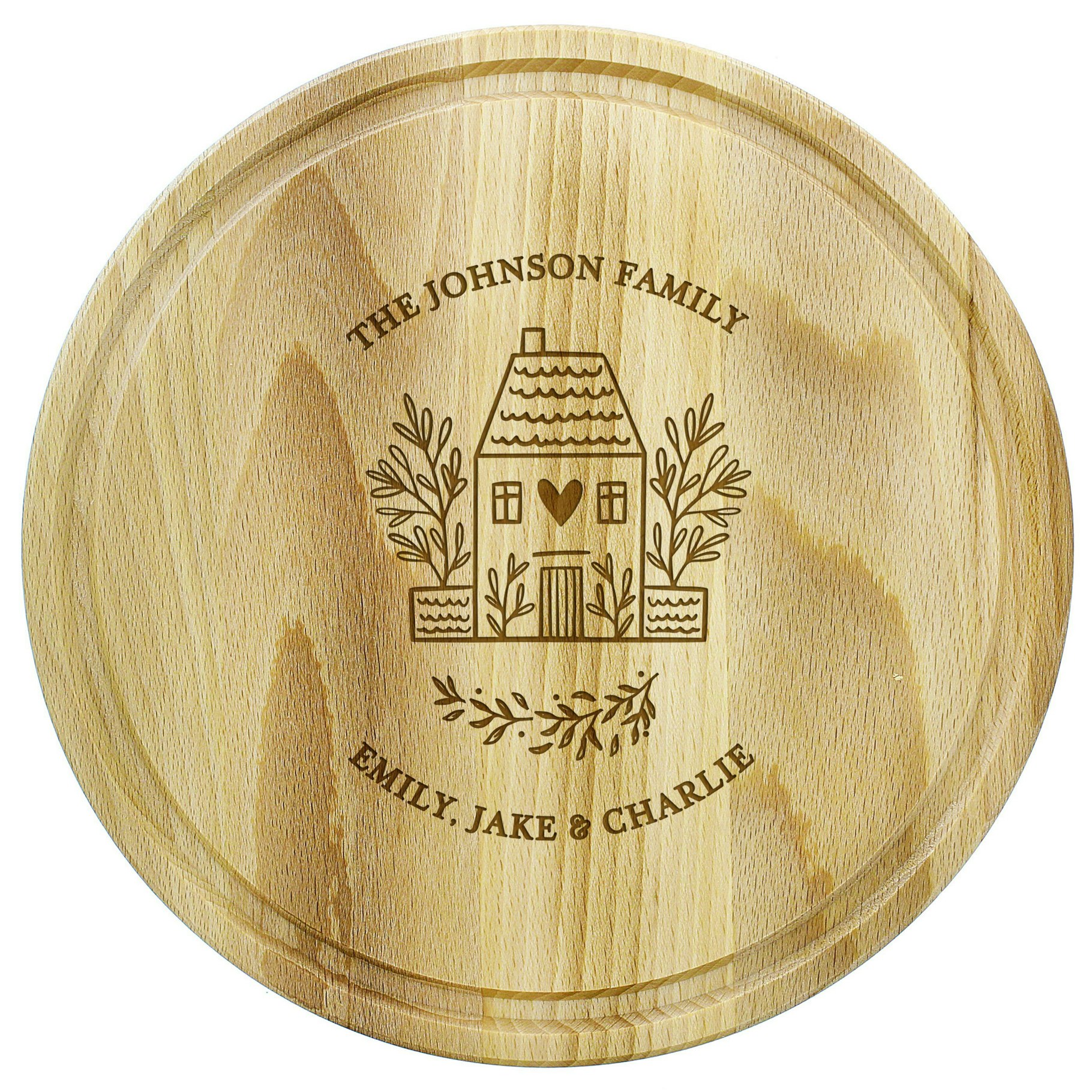 Personalised Memento Company Grain Personalised Home Round Chopping Board