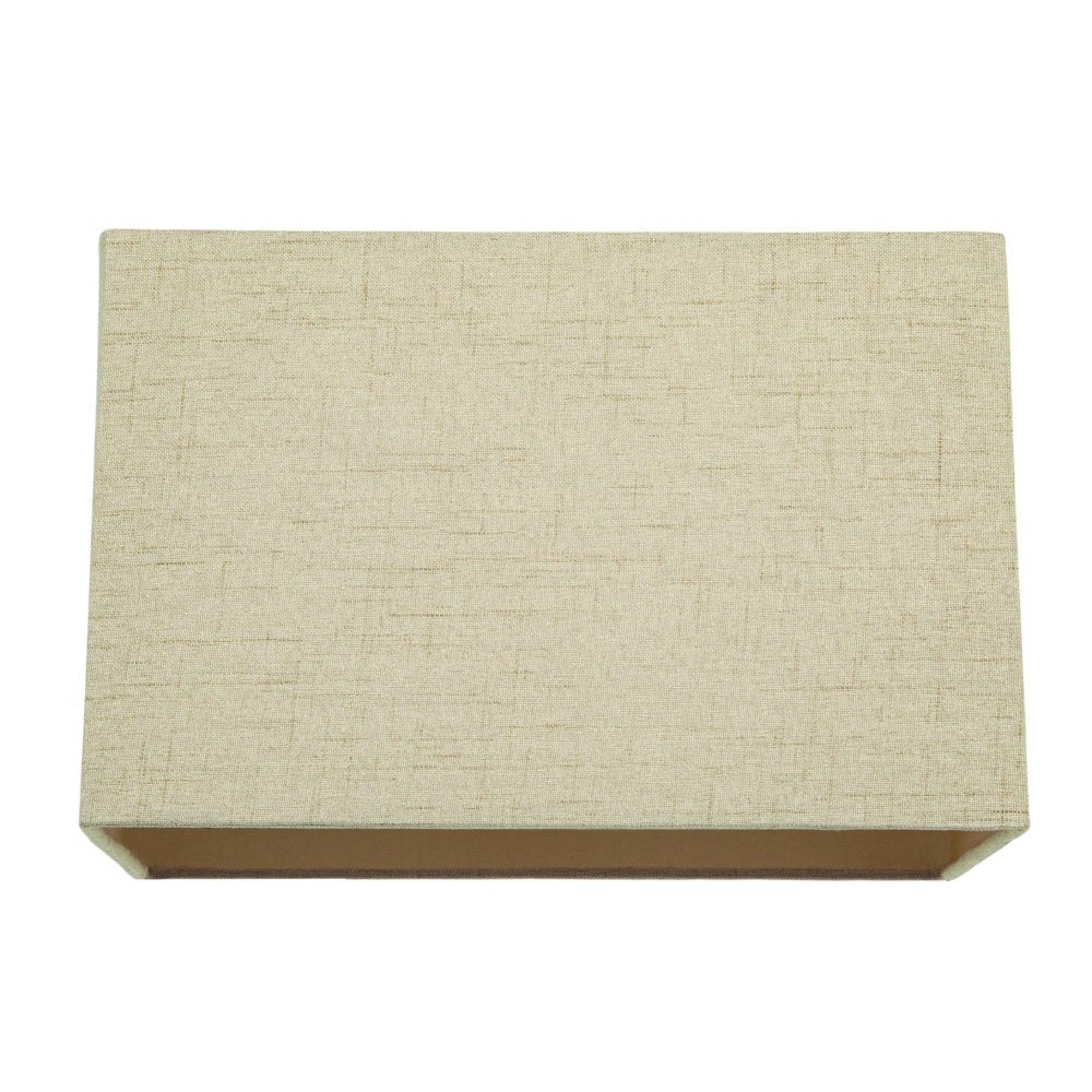Rackhams Light/Cream/White Contemporary And Sleek Taupe Linen Fabric Rectangular Lamp Shade 60W Maximum