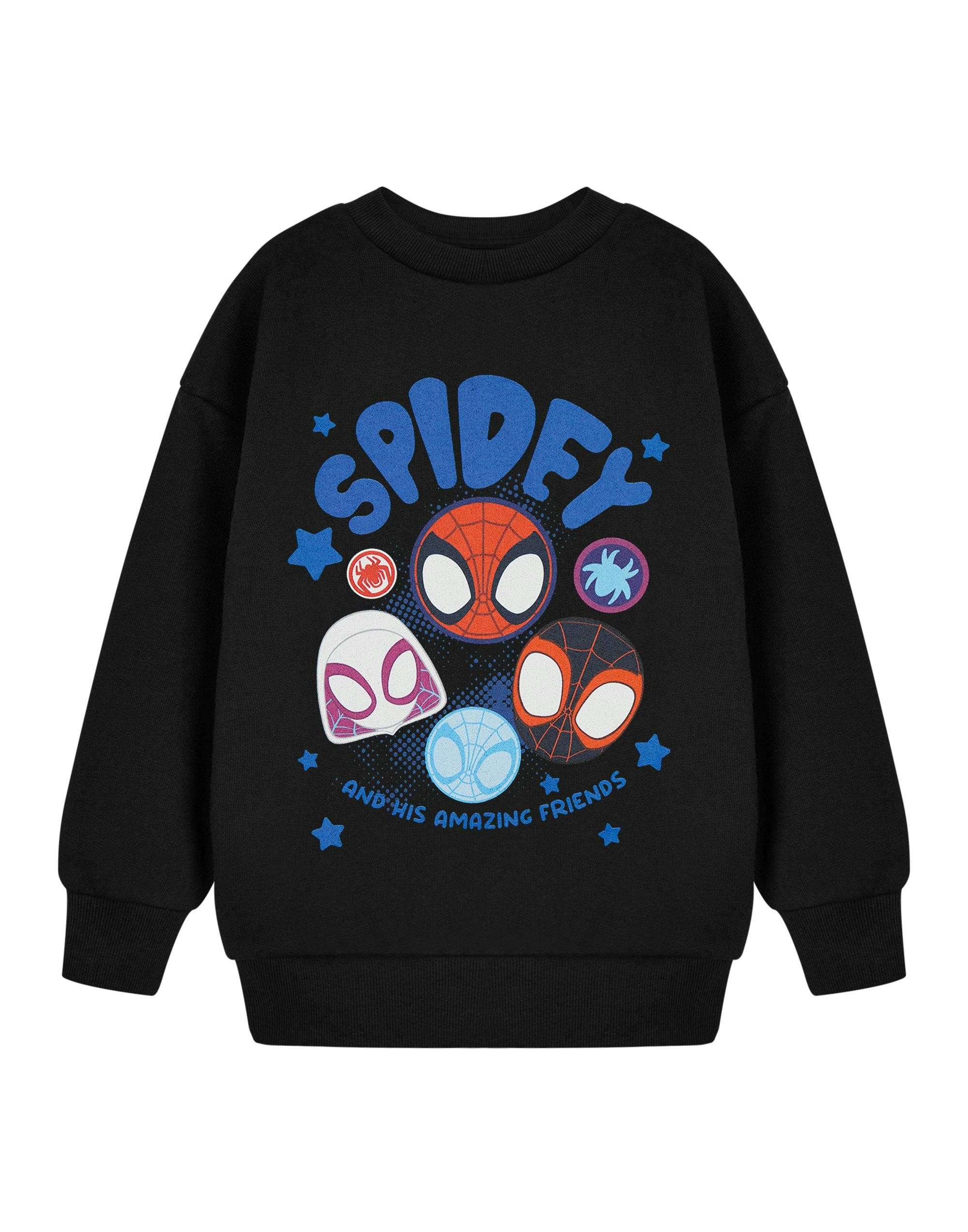 Vanilla Underground Boys Black Spiderman Spidey & His Amazing Friends Sweatshirt - 3-4 Years