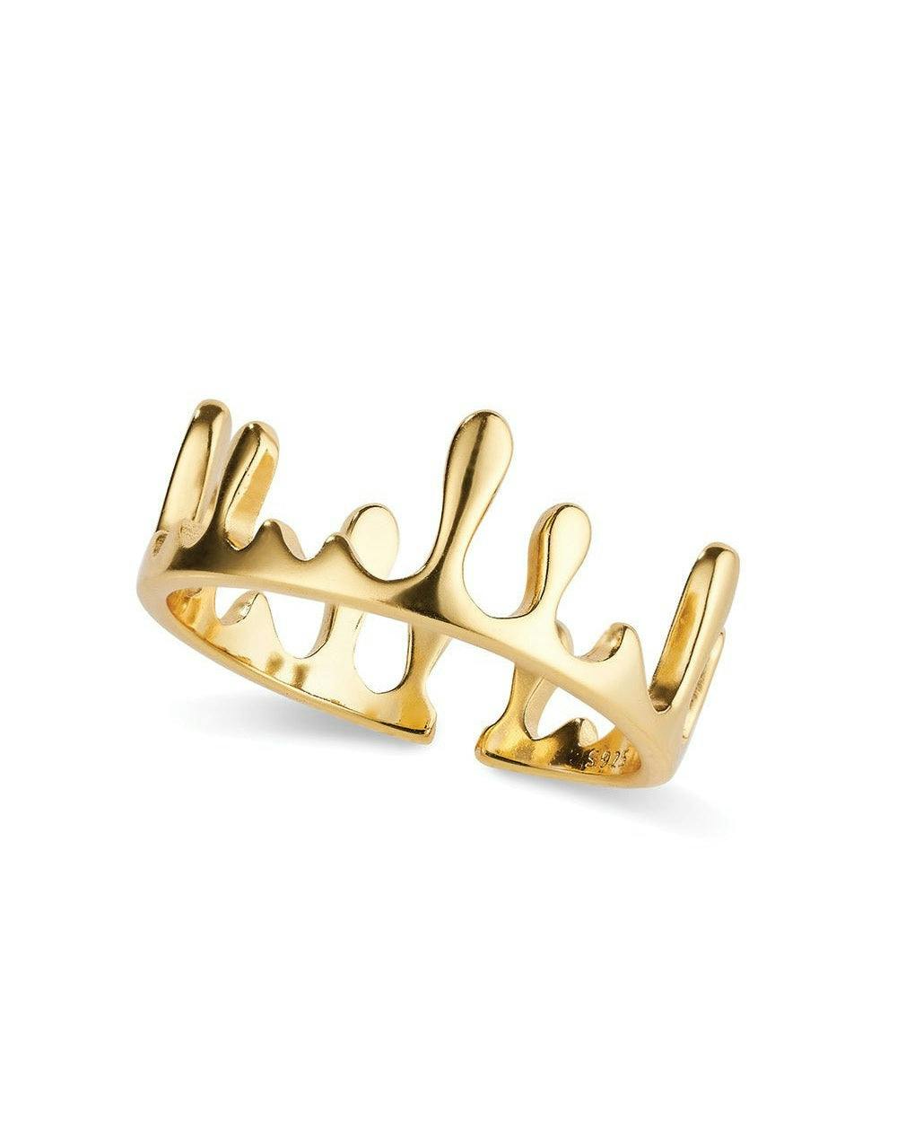 Elk & Bloom Gold 18K Dainty Drip Crown Band Ring - No Thank You