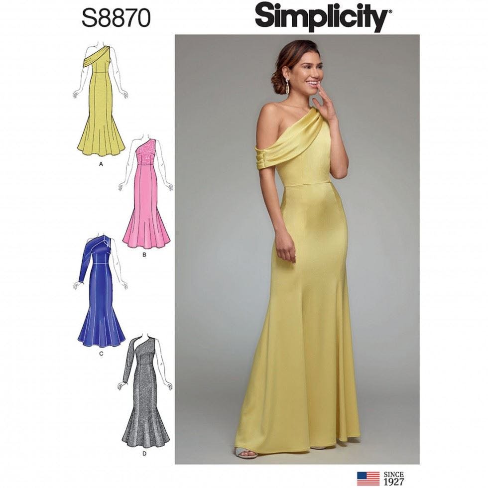 Simplicity Women's Sewing Pattern 8870, Dresses For D5 (4-6-8-10-12) - Intermediate - D5 (4-6-8-10-12)