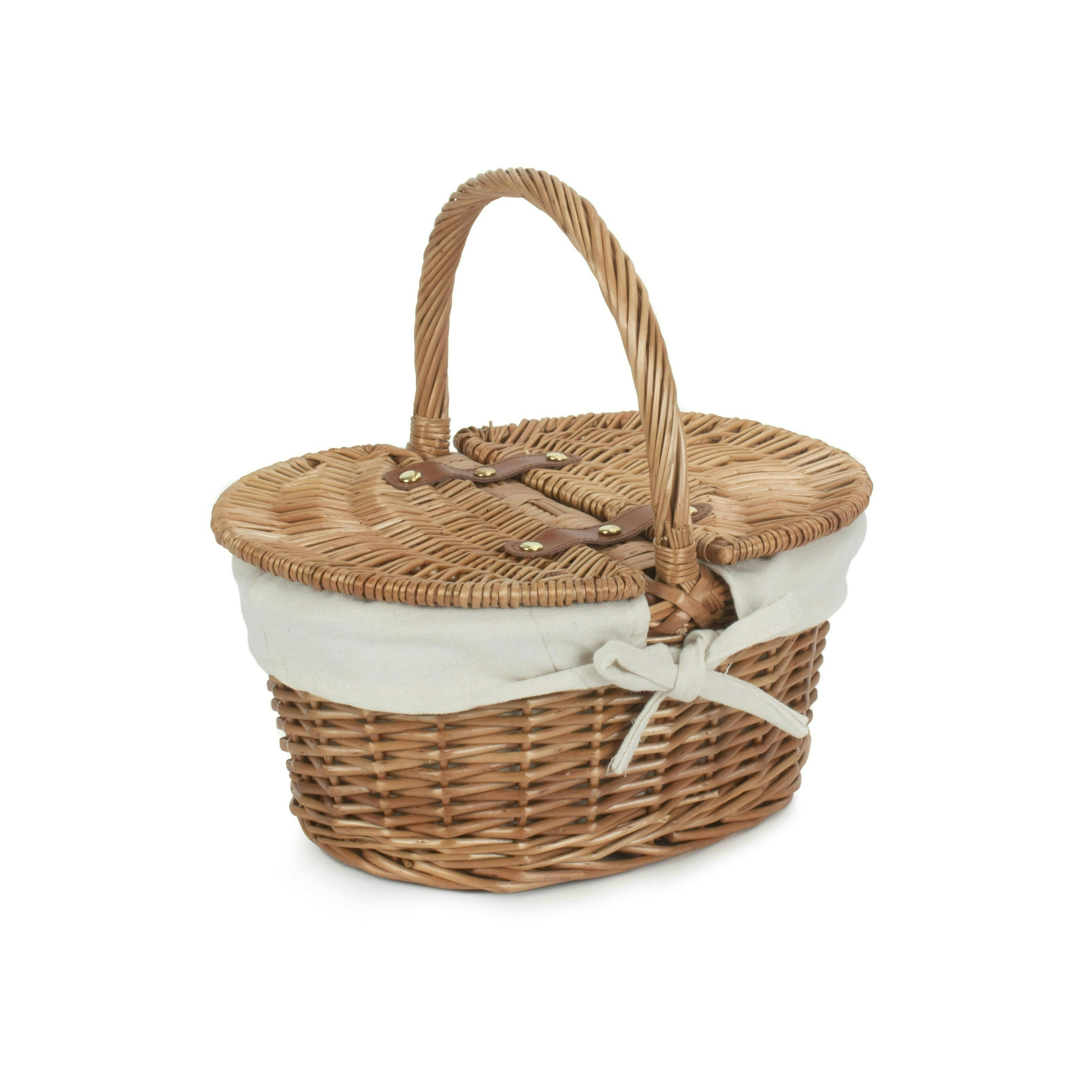 Red Hamper Red/Light/White Hamper Childs Steamed Finish Oval Wicker Picnic Basket - Wicker - 1