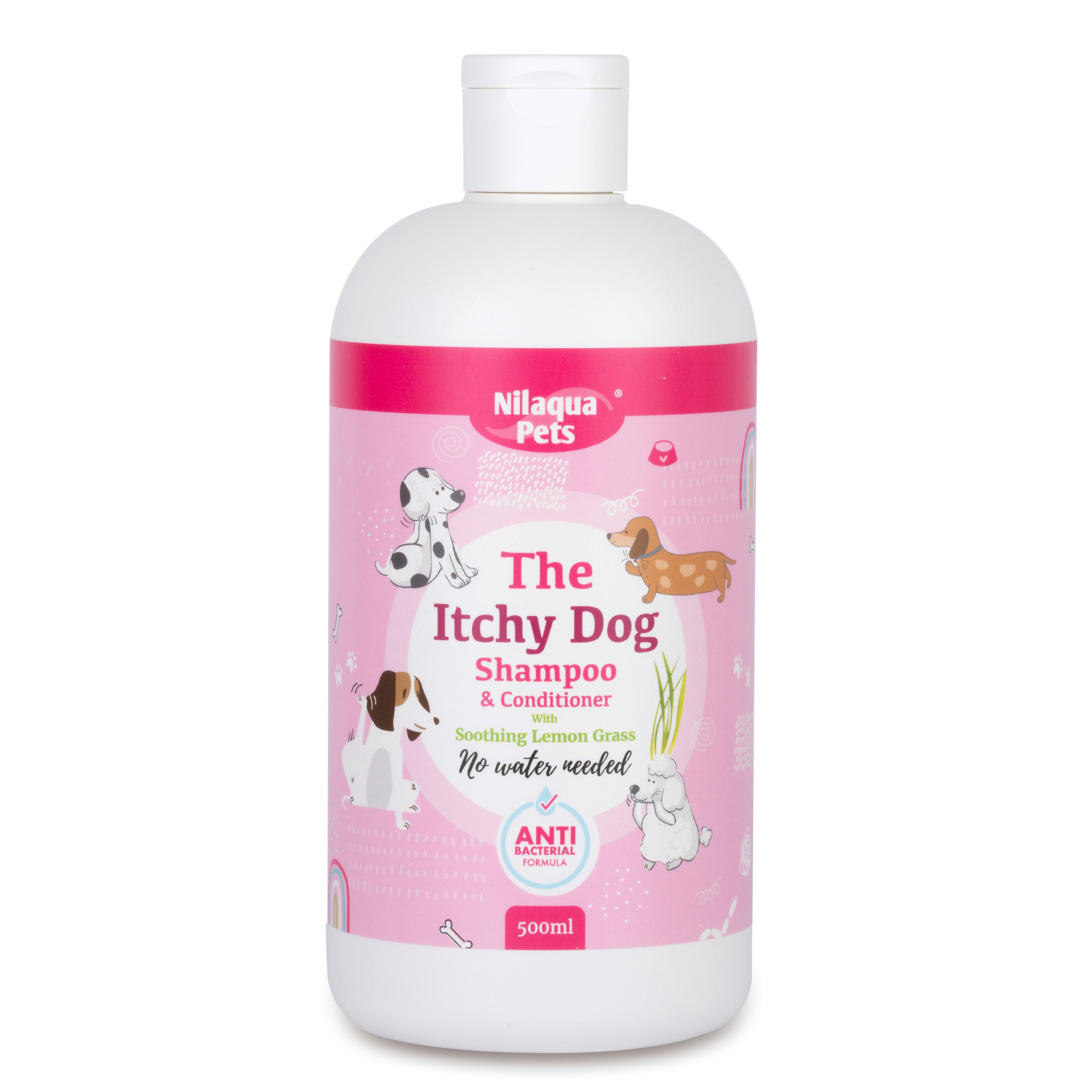 Nilaqua The Itchy Dog No Rinse Shampoo 240Ml– Cleanses, Calms & Soothes - 500Ml - 1