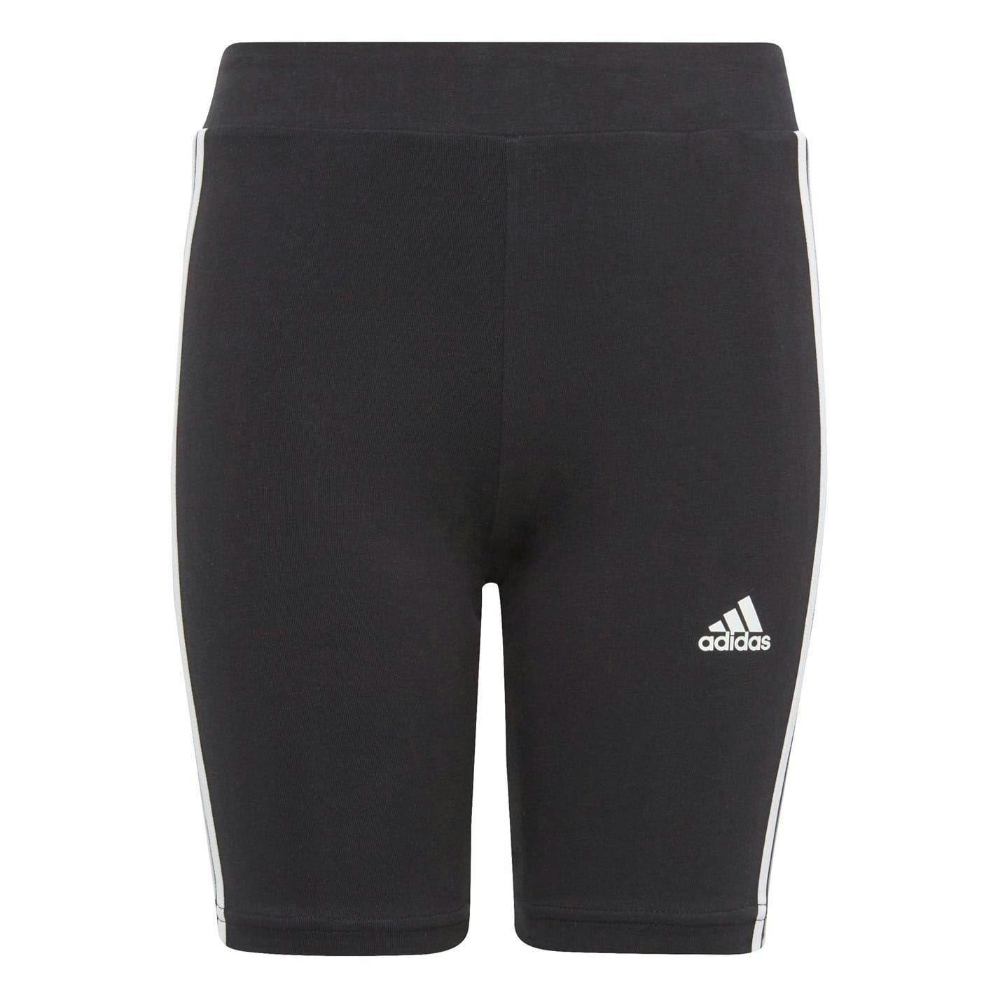 Adidas Girls Black/White Essential Breathable Biker Shorts - 13-14 Years - 100% Mixed