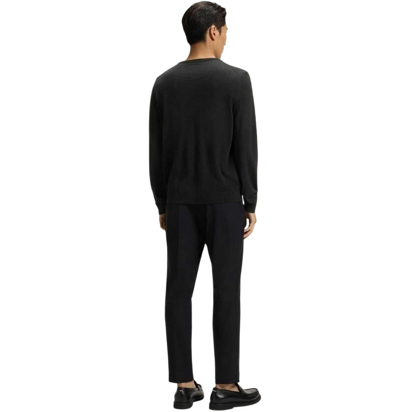 Boss Men's Black Knitted Regular Formal Pullover - Xxl - 100% Mixed