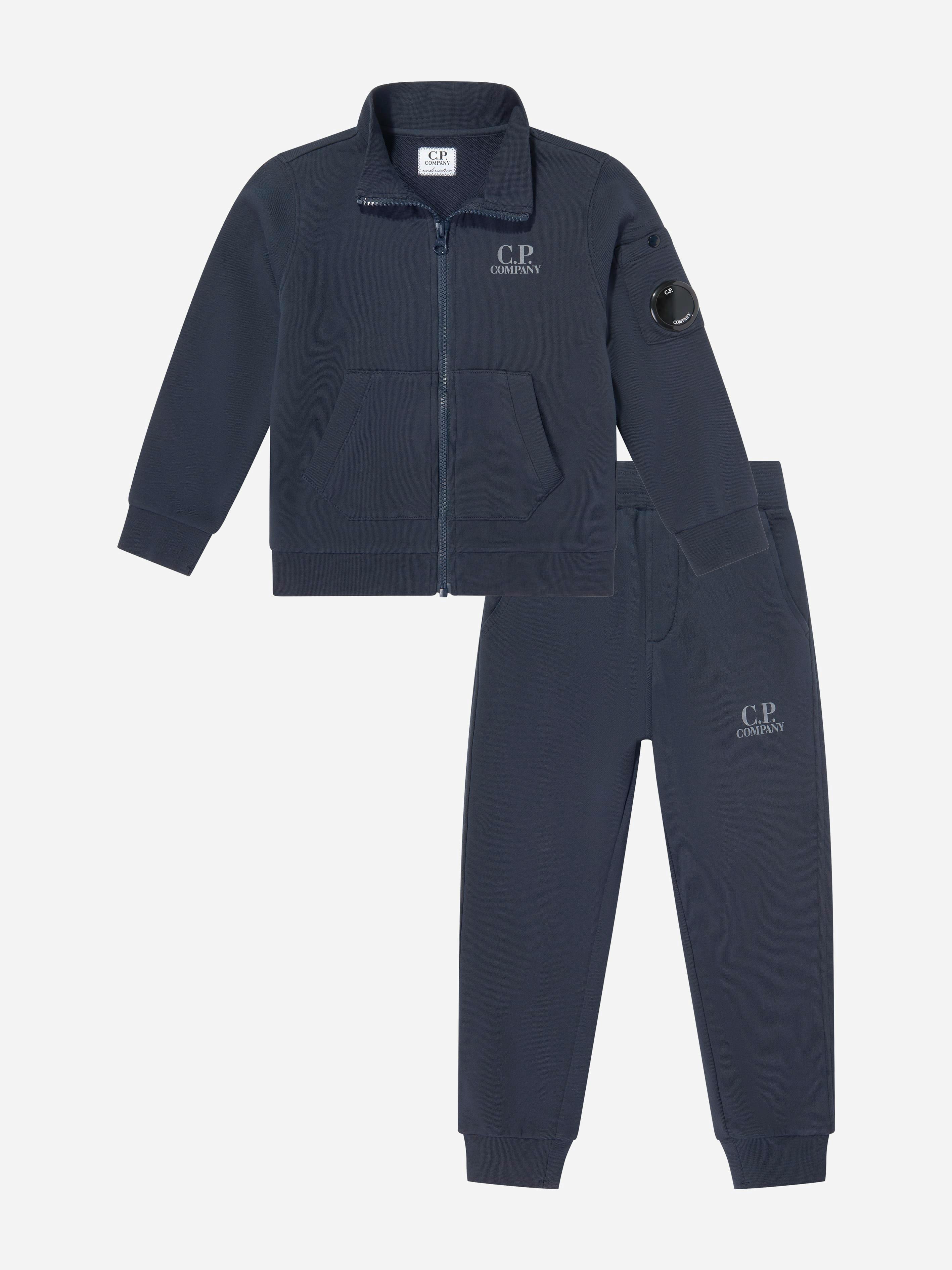 C.p. Company Boys Diagonal Fleece Tracksuit In Navy - Navy - 12 Yrs
