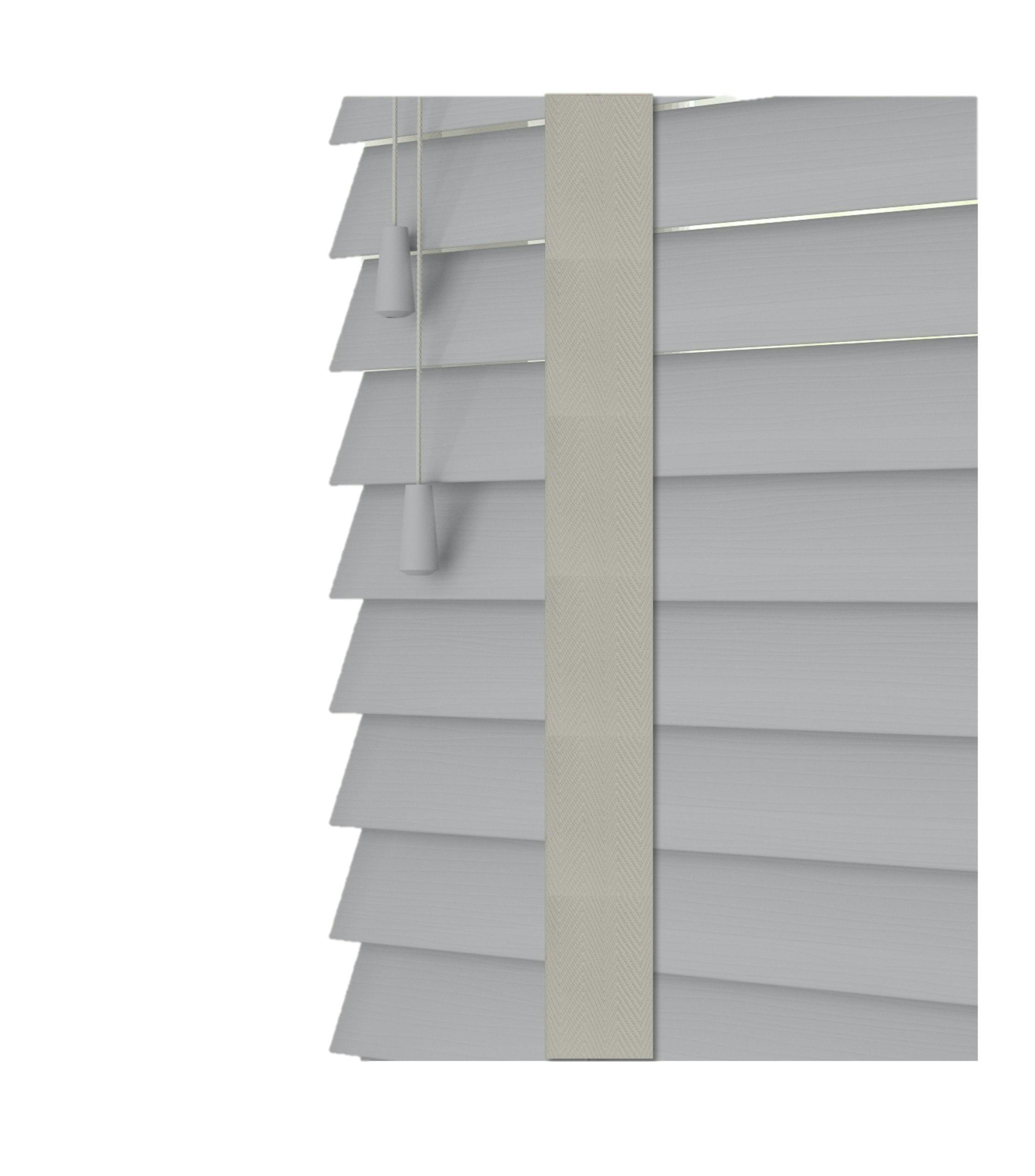 Newedgeblinds Grey Dove Faux Wood Venetian Blinds With Tapes (130Cm Drop) - 160Cm
