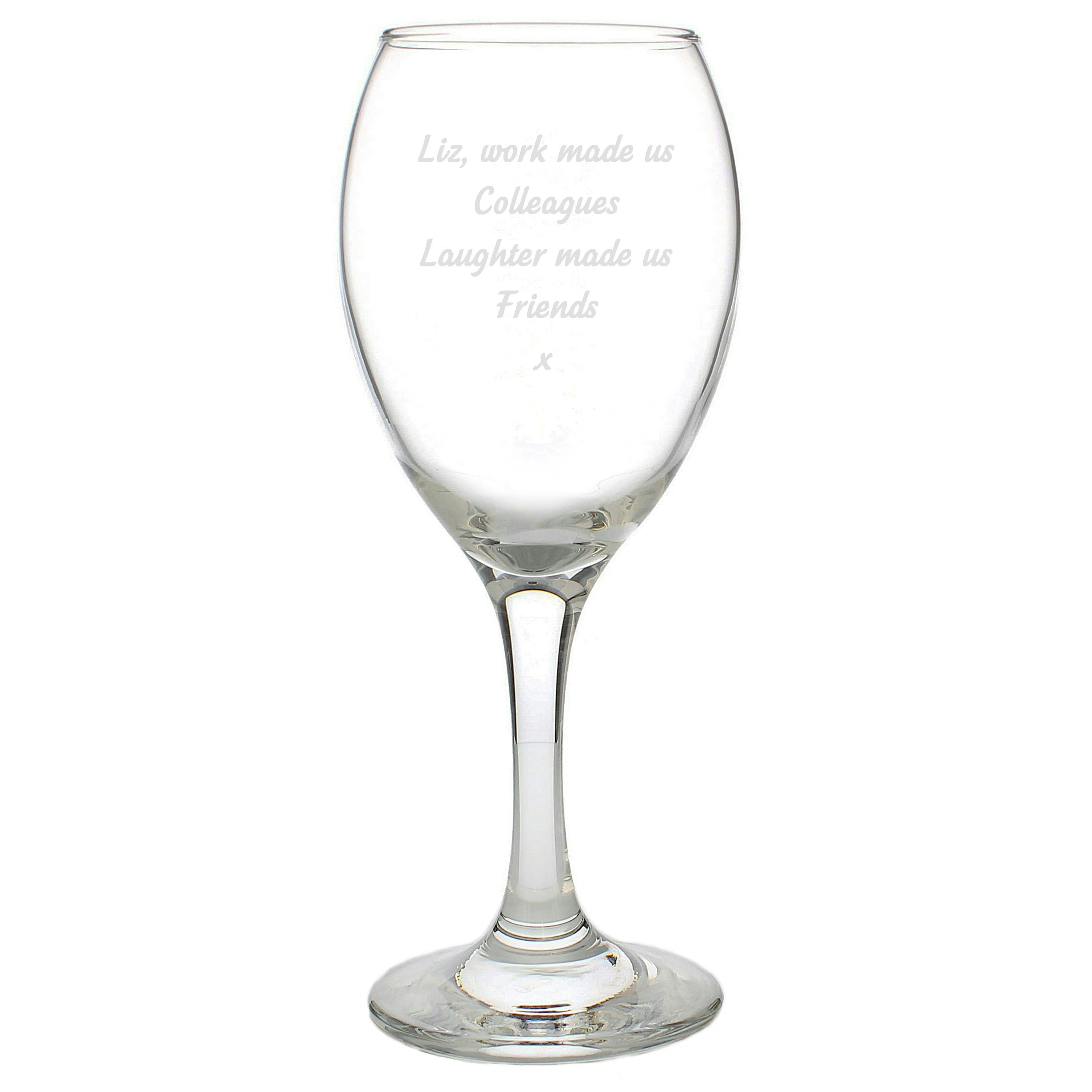 Rackhams Personalised Any Message Wine Glass