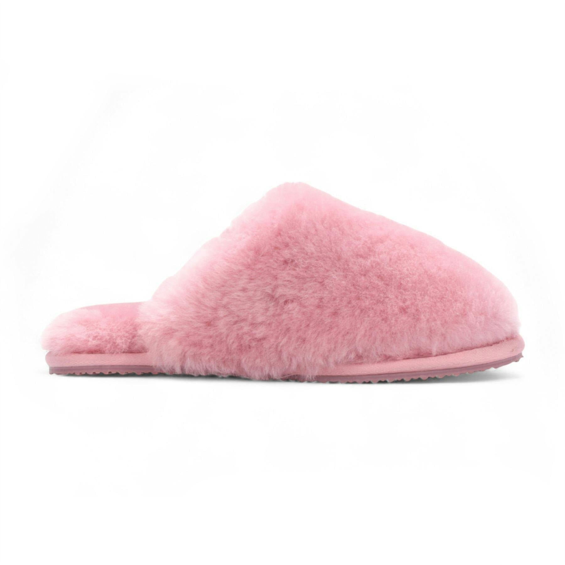 Infinity Leather Women's Pink Sheepskin Slippers Warm Winter Fur Mule - Aurora - Uk 3 | Eu 36 | Us 5