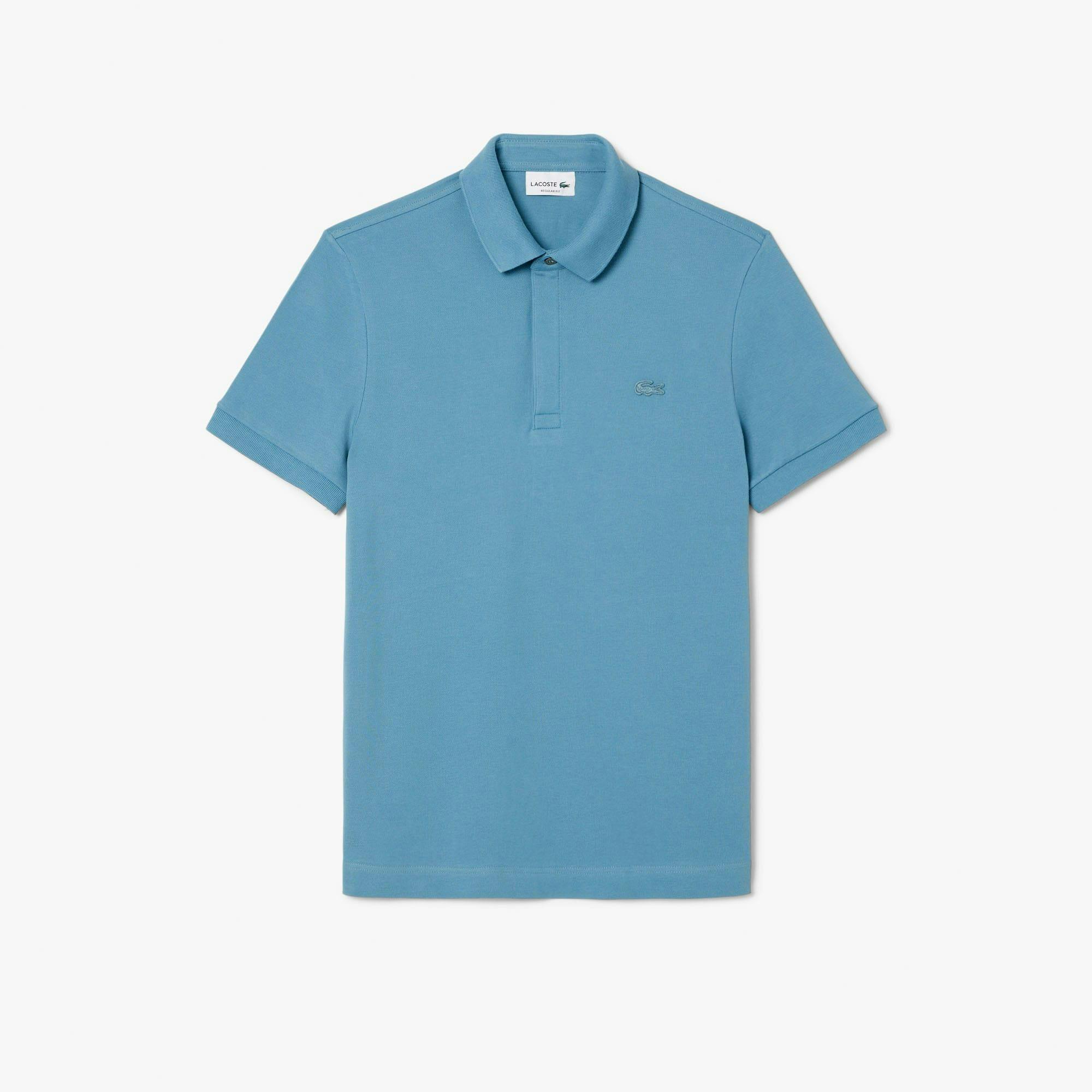 Lacoste Men's Sky Blue Paris Piqué Stretch Regular Polo Shirt - Xs - 94% Cotton/6% Elastane