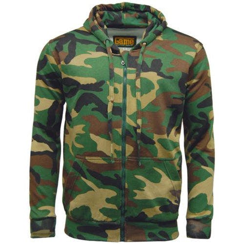 Coolandnew Game Camouflage Zip Hoodie - Woodland - 4XL