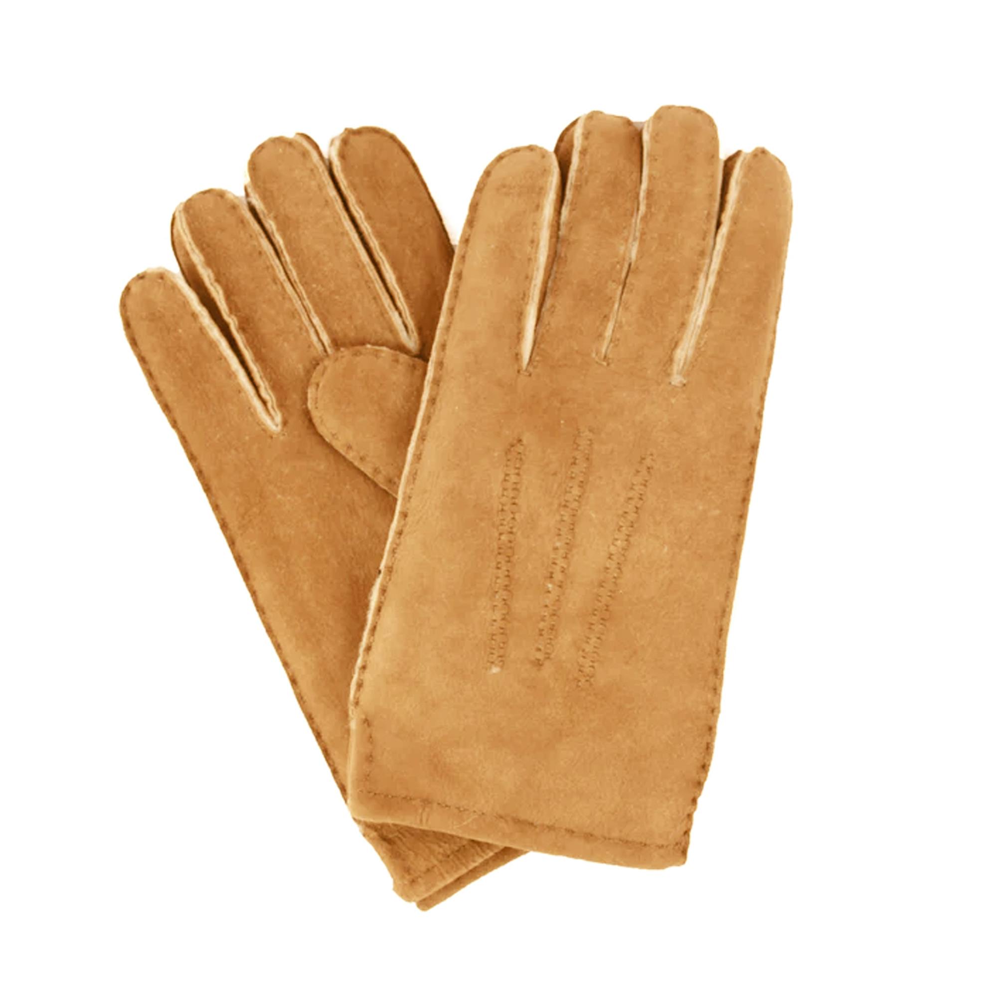 Eastern Counties Leather Men's 3 Point Stitch Sheepskin Gloves - Tan - S - Tan - 100% Sheepskin