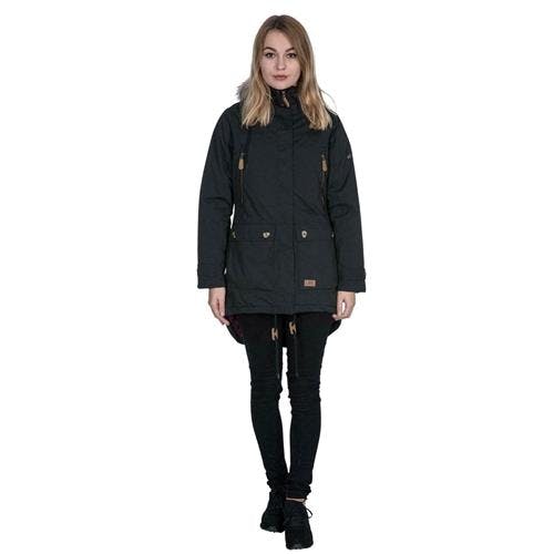Trespass Women's Black Clea Waterproof Parka Jacket - S