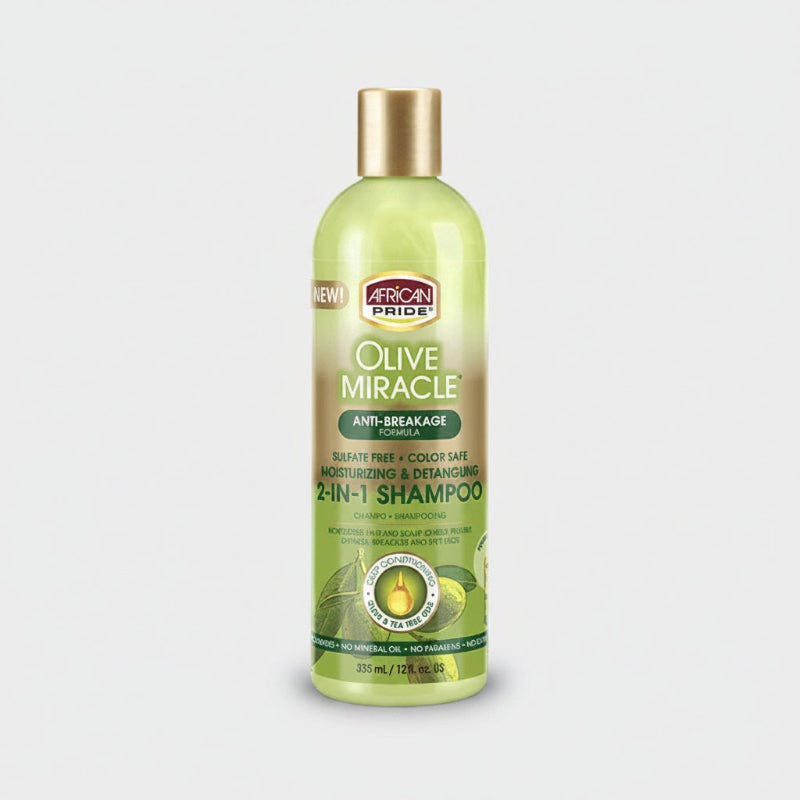 African Pride Olive Miracle 2-In-1 Shampoo Conditioner 12Oz