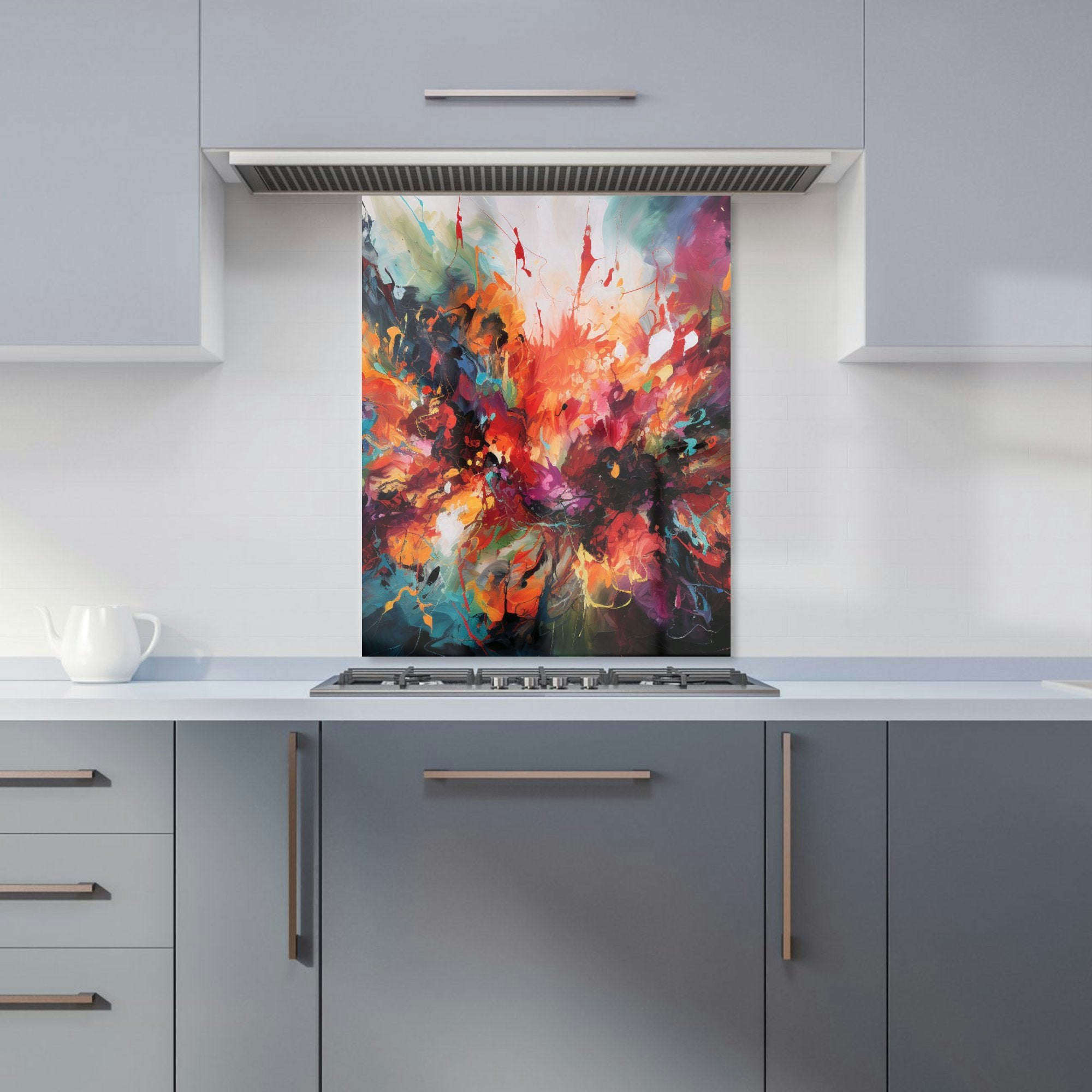 Warren Reed - Designer A Vibrant Abstract Painting Of Halloween Kitchen Splashback - W600mm X H750mm