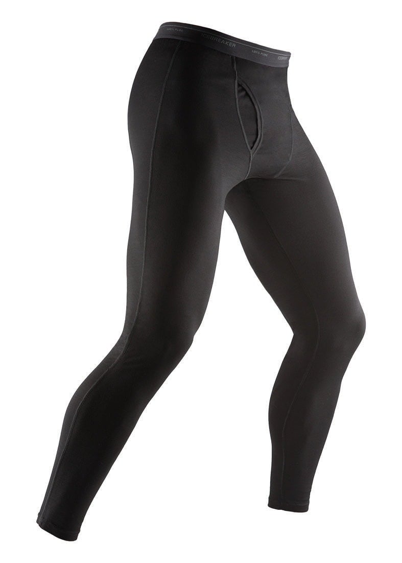 Icebreaker Men's Black Merino 200 Oasis Leggings {Ic-104369/104370} - {With Fly} - XX-Large
