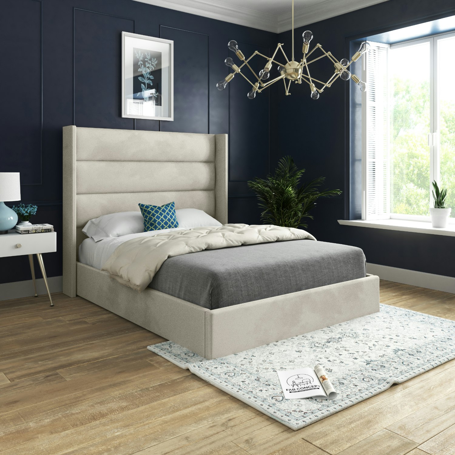 Casa Magna Pink/Silver Novara Upholstered Soft Velvet Bed Frame - Single
