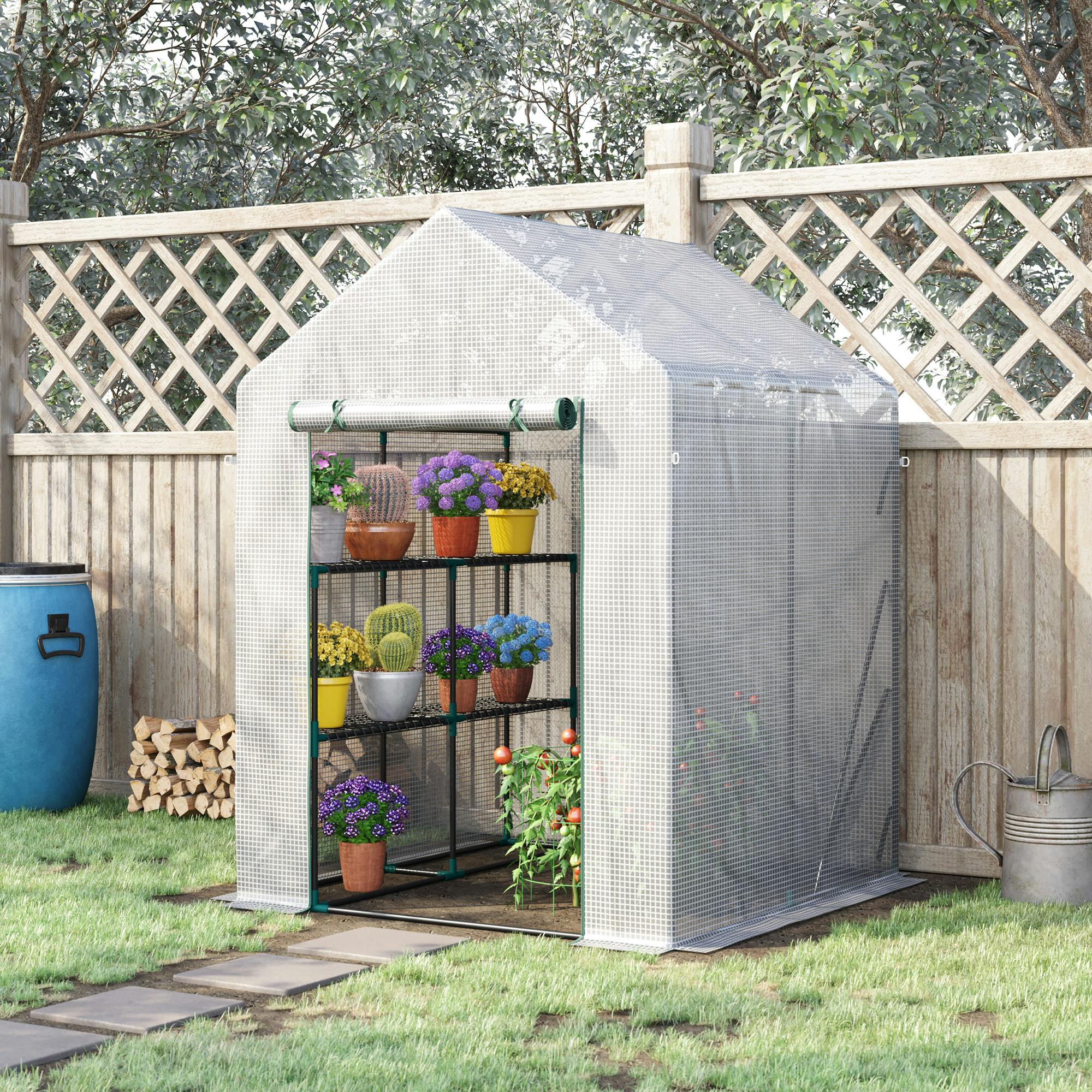 Rackhams Greenhouse For Outdoor, Portable Gardening Plant Grow House W/ Shelf