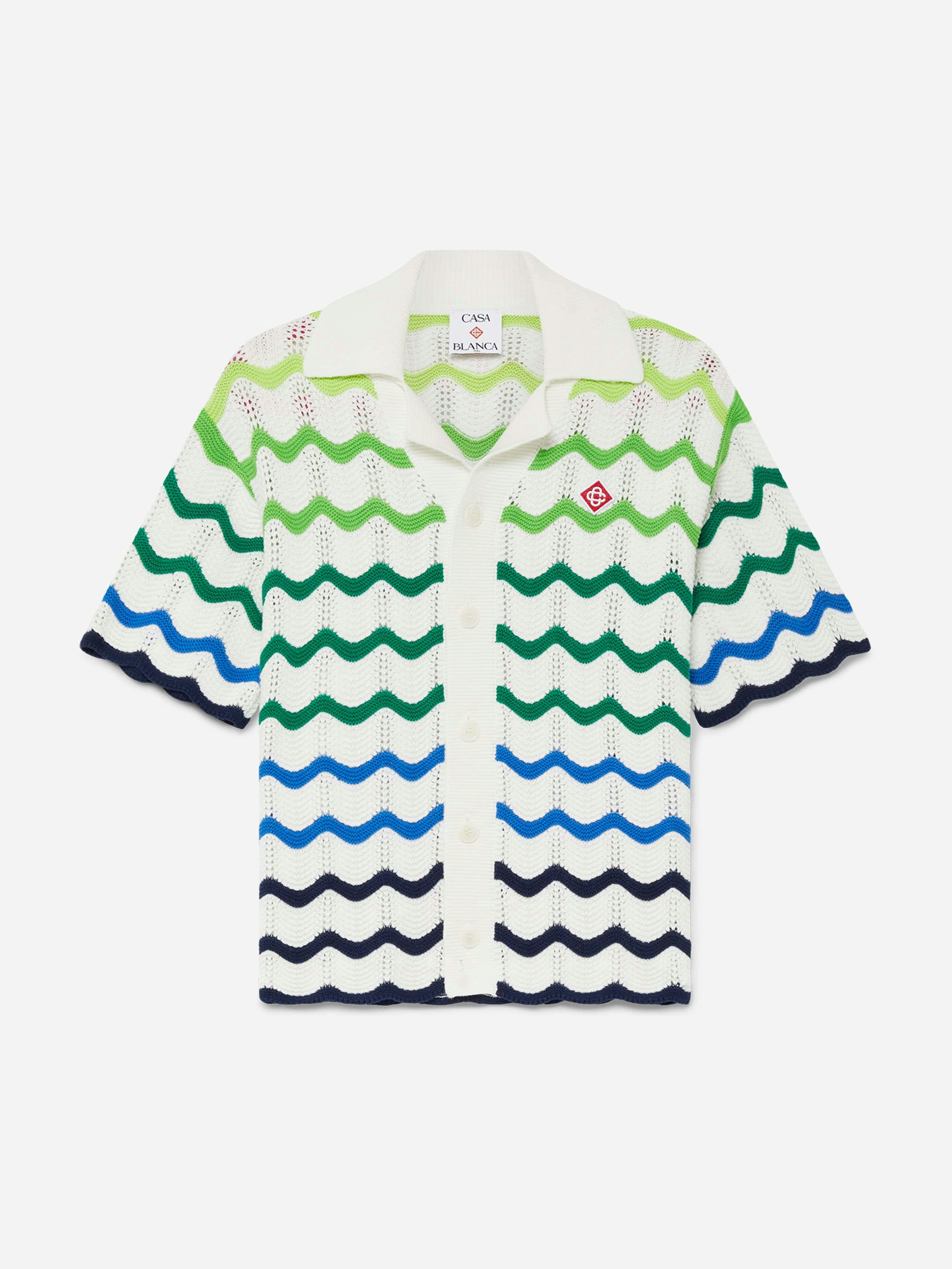 Casablanca Boys Wave Knit Shirt In Multicolour - Multicoloured - 13 - 14 Yrs
