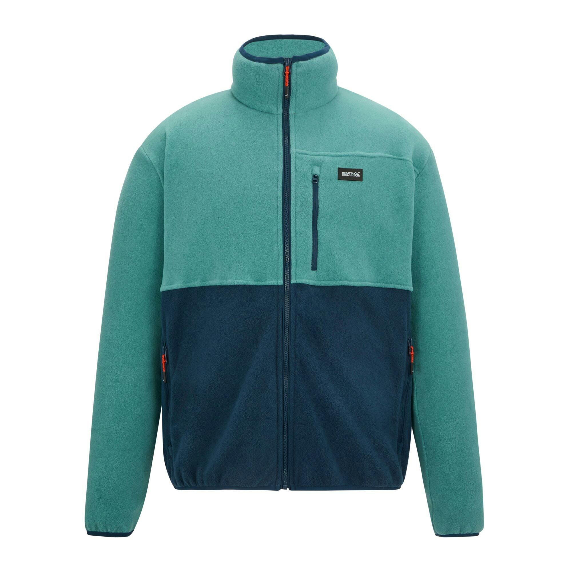 Regatta Men's Frankie Colour Block Full Zip Fleece Jacket - Arctic/Moonlight Denim - Xxl - Arctic/Moonlight Denim - 70% Polyester/30% Recycled Polyester