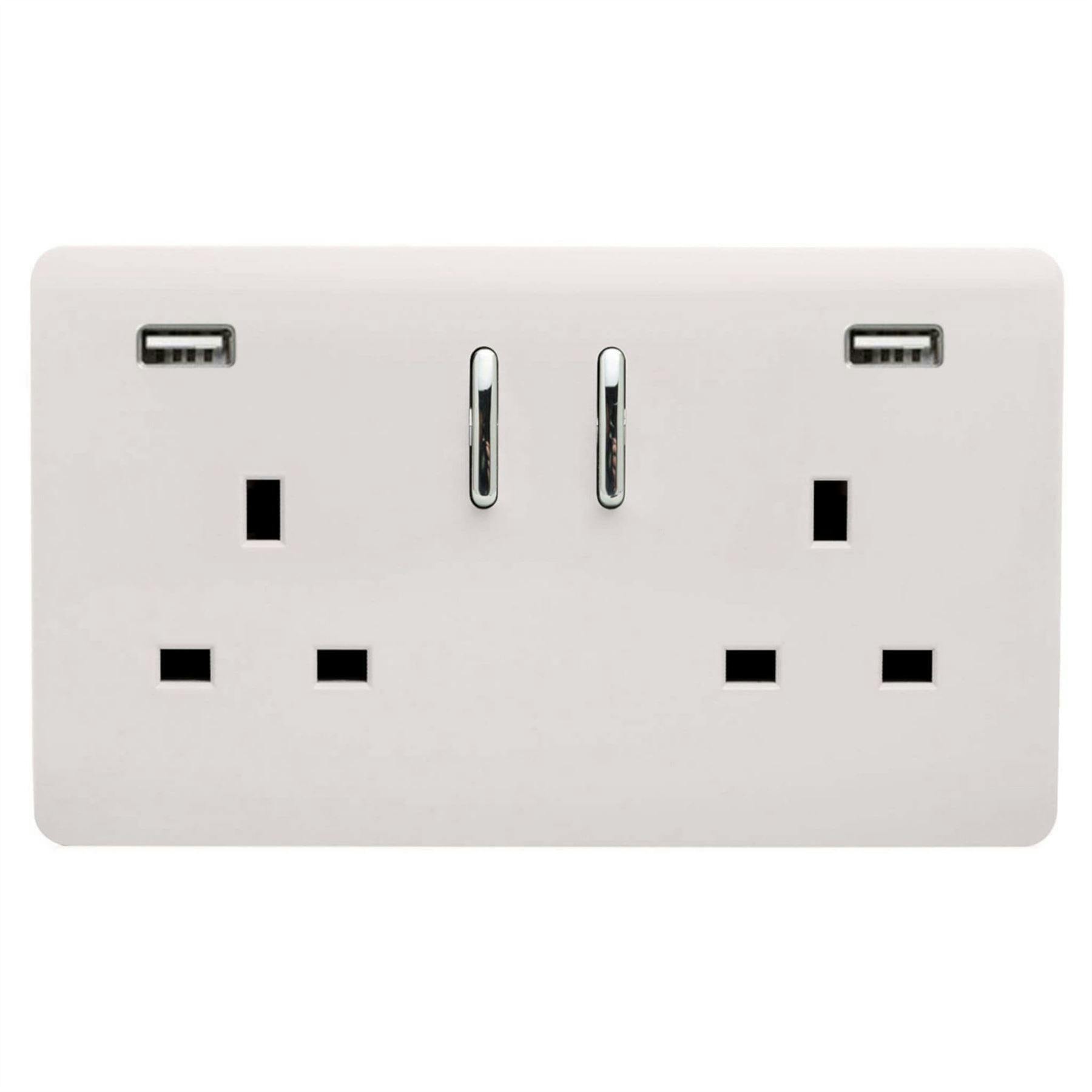 Trendi Switch 2 Gang Usb 3100Ma Plug Socketin Ice White - Image 6
