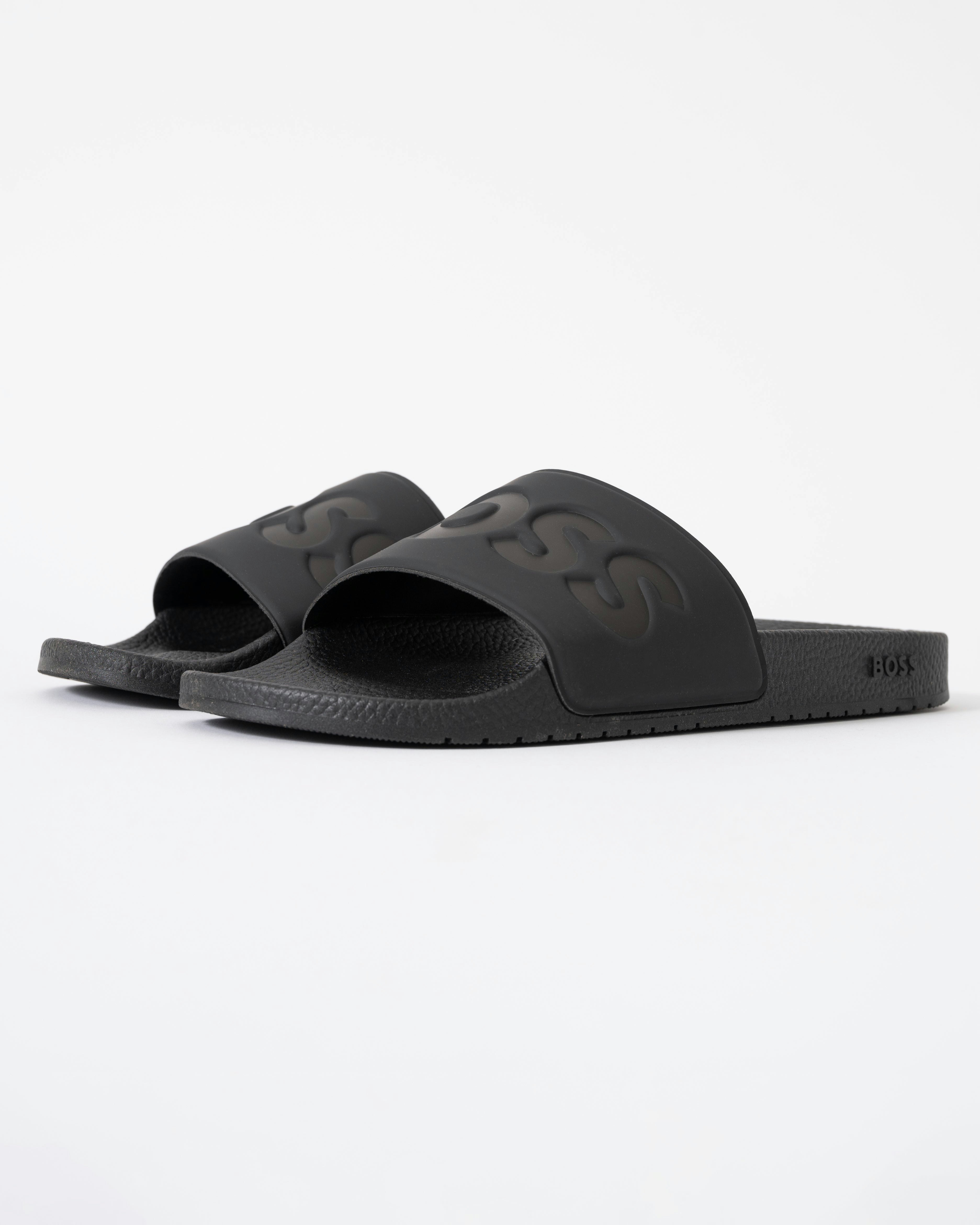 Boss Orange Men's Orange/Black Boss Aryeh Italian-Made Slides With Large Logo Detail - 001 - 001 - Uk10 Eu44 Us11