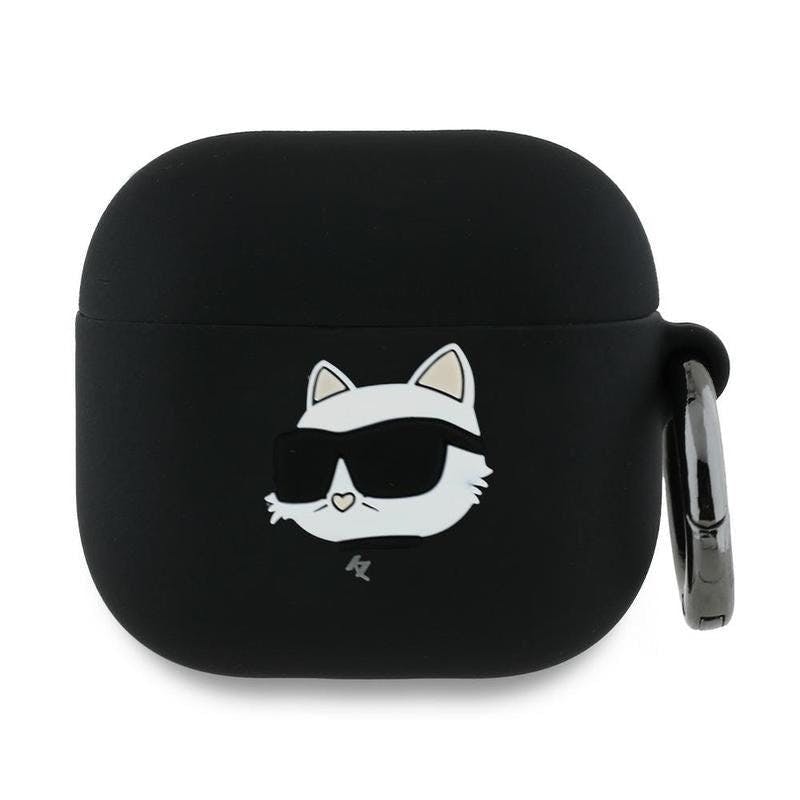 Karl Lagerfeld Black 3D Choupette Head Silicone Case For Airpods 4 - Kla4runchk