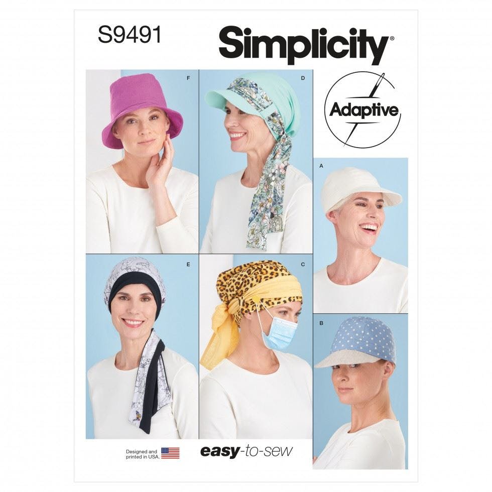Simplicity Women's Sewing Pattern 9491, Headwear For A (S-M-L) - Easy - A (S-M-L)