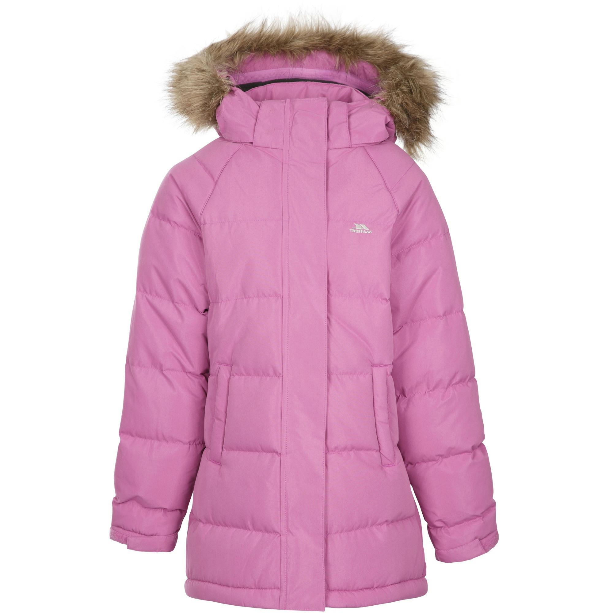 Trespass Girls Pink Unique Padded Jacket - Deep - 3-4 Years - Deep - 100% Polyester