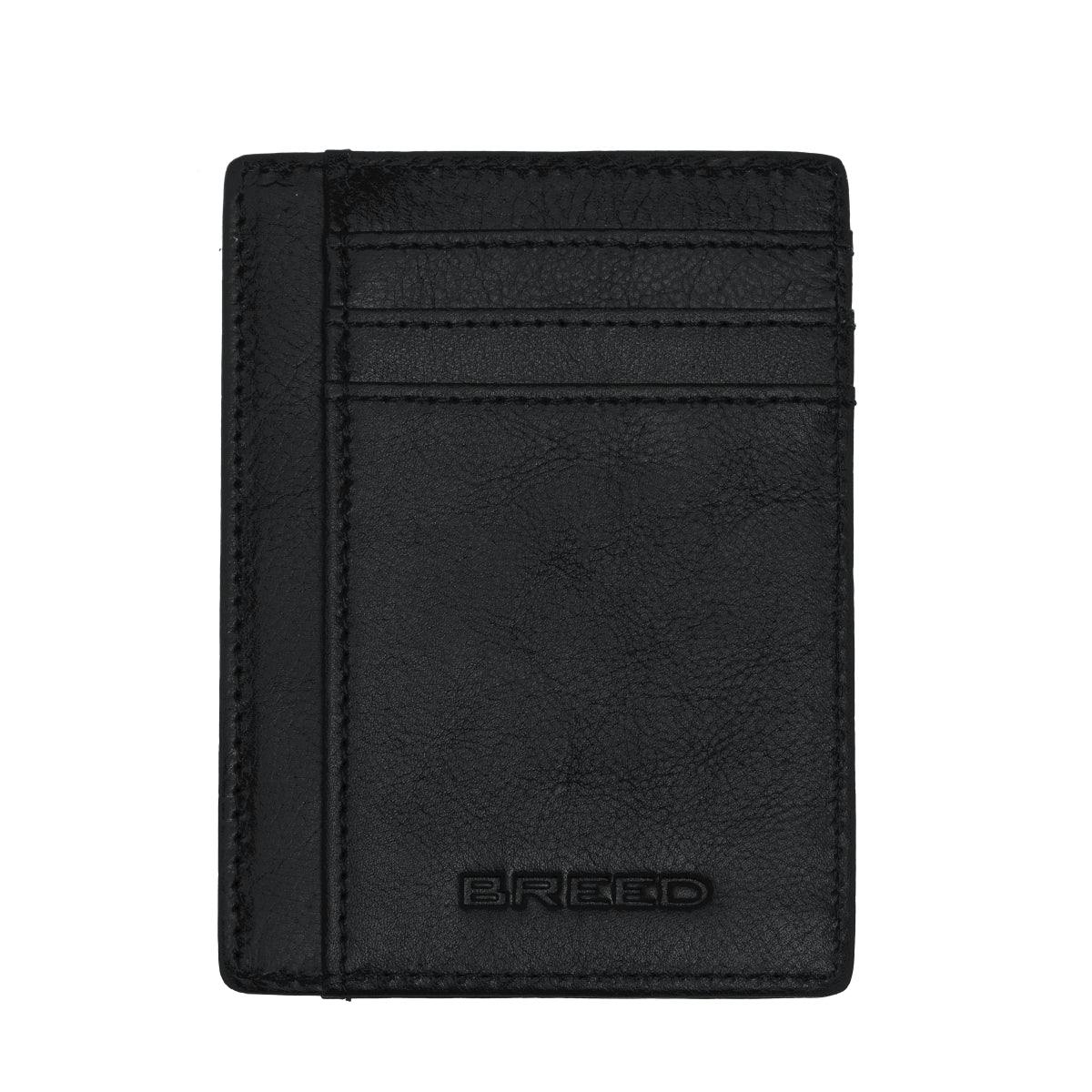 Breed Black Chase Genuine Leather Front Pocket Wallet