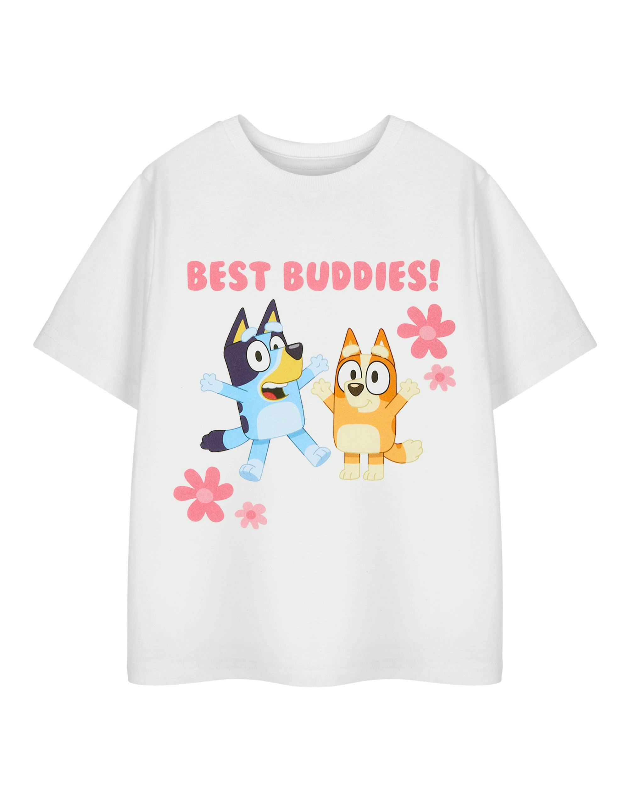 Vanilla Underground Girls White Bluey Best Buddies Short Sleeved T-Shirt - 18-24 Months
