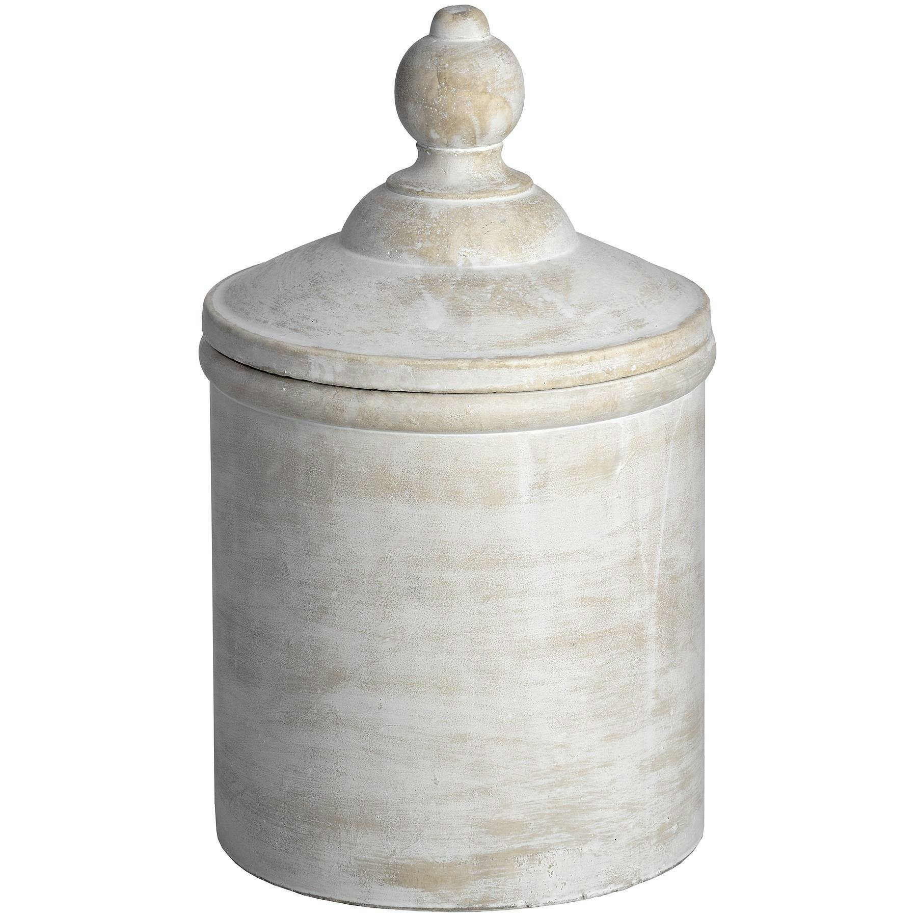 Rackhams White Antique Look Kitchen Canister - 31Cm X 19Cm X 19Cm
