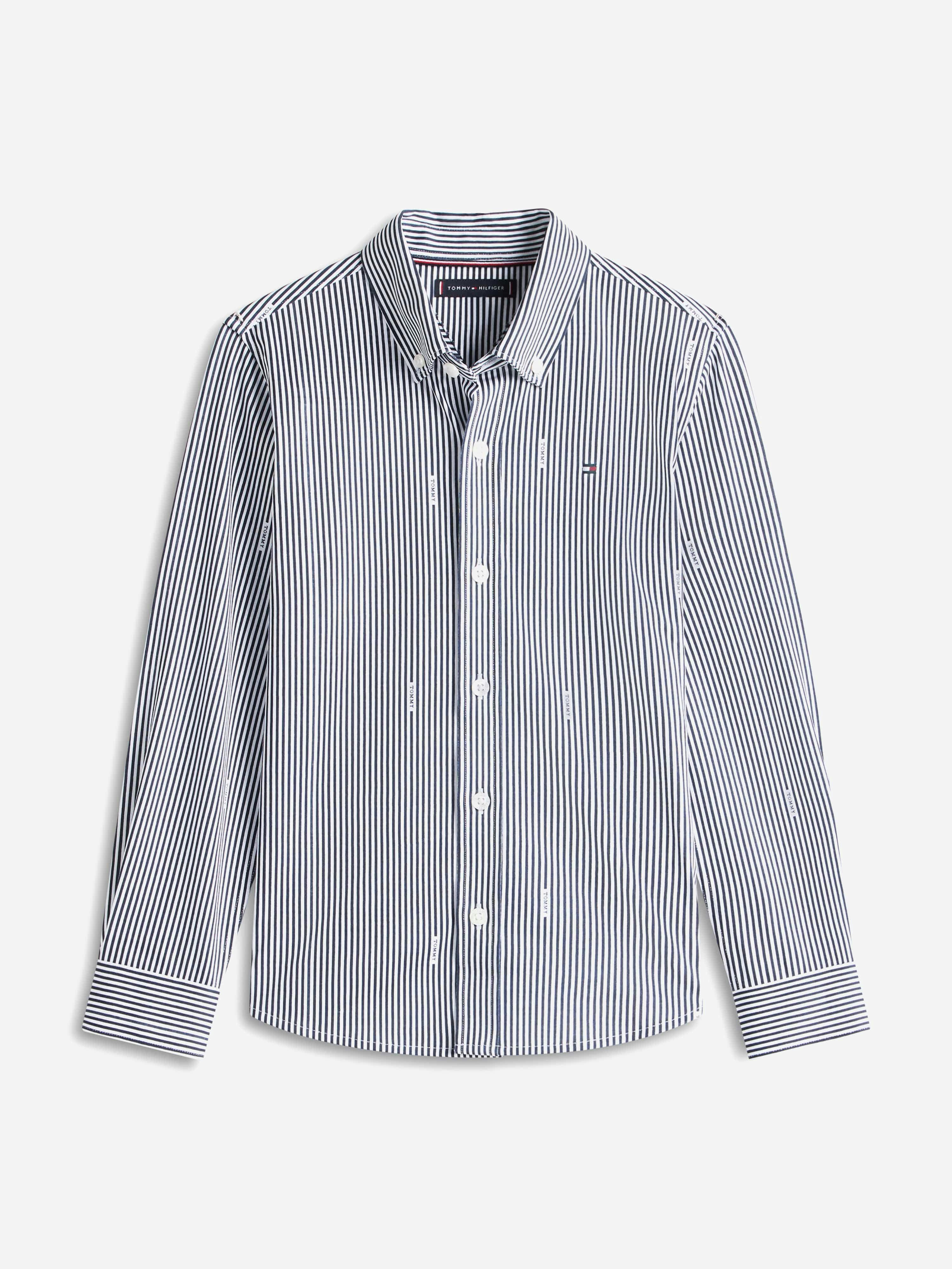 Tommy Hilfiger Boys Aop Jersey Shirt In Navy - Navy - 14 Yrs