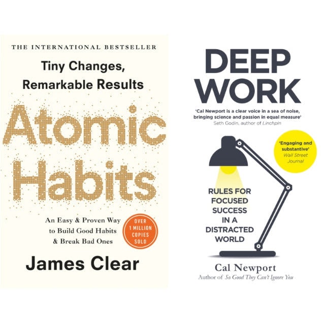 Cornerstone/Piatkus Deep Work Atomic Habits 2 Book Set By James Clear & Cal Newport